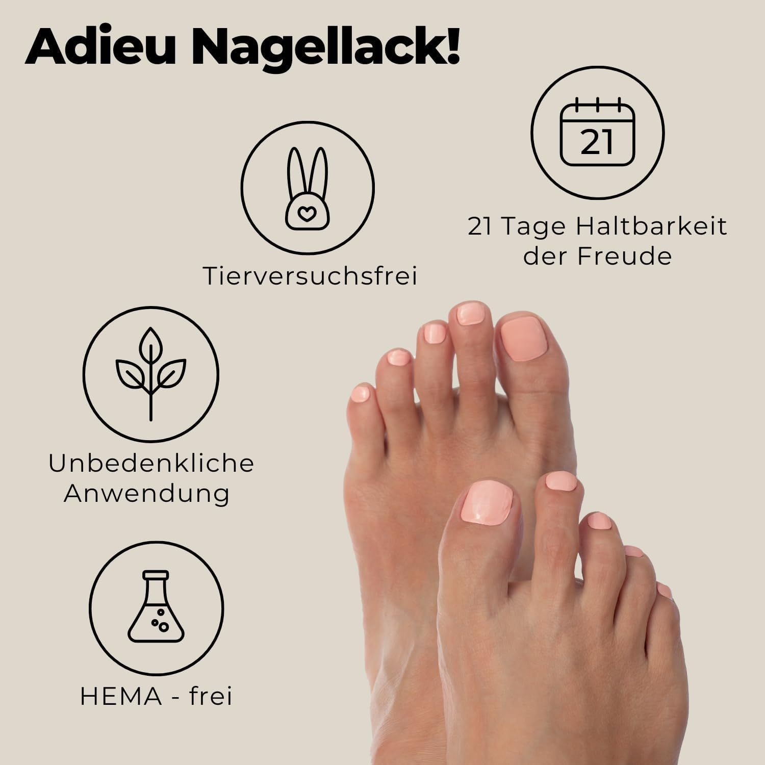 Miss Sophie Pedi Wraps - Apricot Tree Pedicure - Plain Apricot Nail Wraps for Pedicure - 27 Ultra Thin Self-Adhesive Long-Lasting Nail Foils