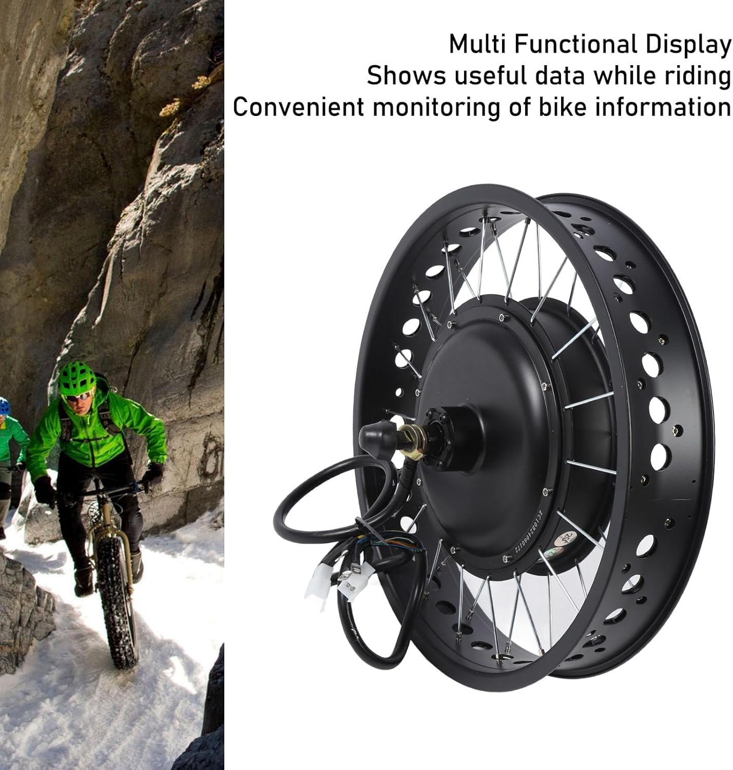 Electric Bike Conversion Kit, 72V 5000W 20 Rear Wheel E Bike Hub Motor Kit with Controller, LCD Display & Thumb Throttle, Waterproof E Bike Conversion Kit for Bike, Scooter