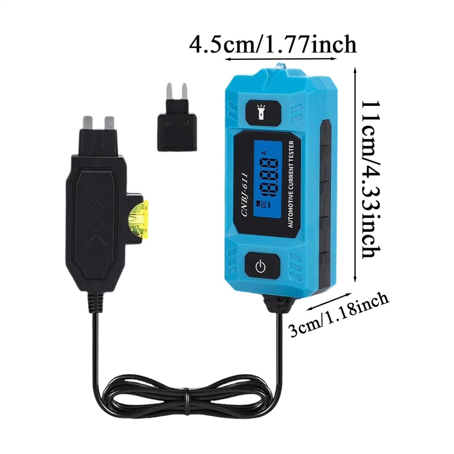 Bomefoi Car Circuit Tester,20A 48V Fuse Checker with Front Light | High-Precision Automotive Current Tester with LCD Screen,For Home Garage Roadside Vehicle Maintenance Truck Motorcycle image number 4