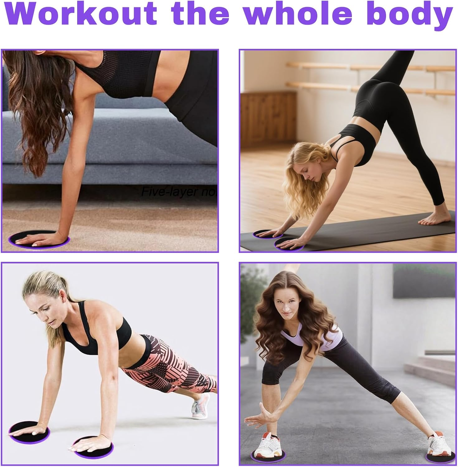 Exercise Core Sliders - 2 Pack Yoga Pilates Gliding Discs for Carpet or Hardwood Floors, Light and Portable Exercise & Fitness Equipment image number 1