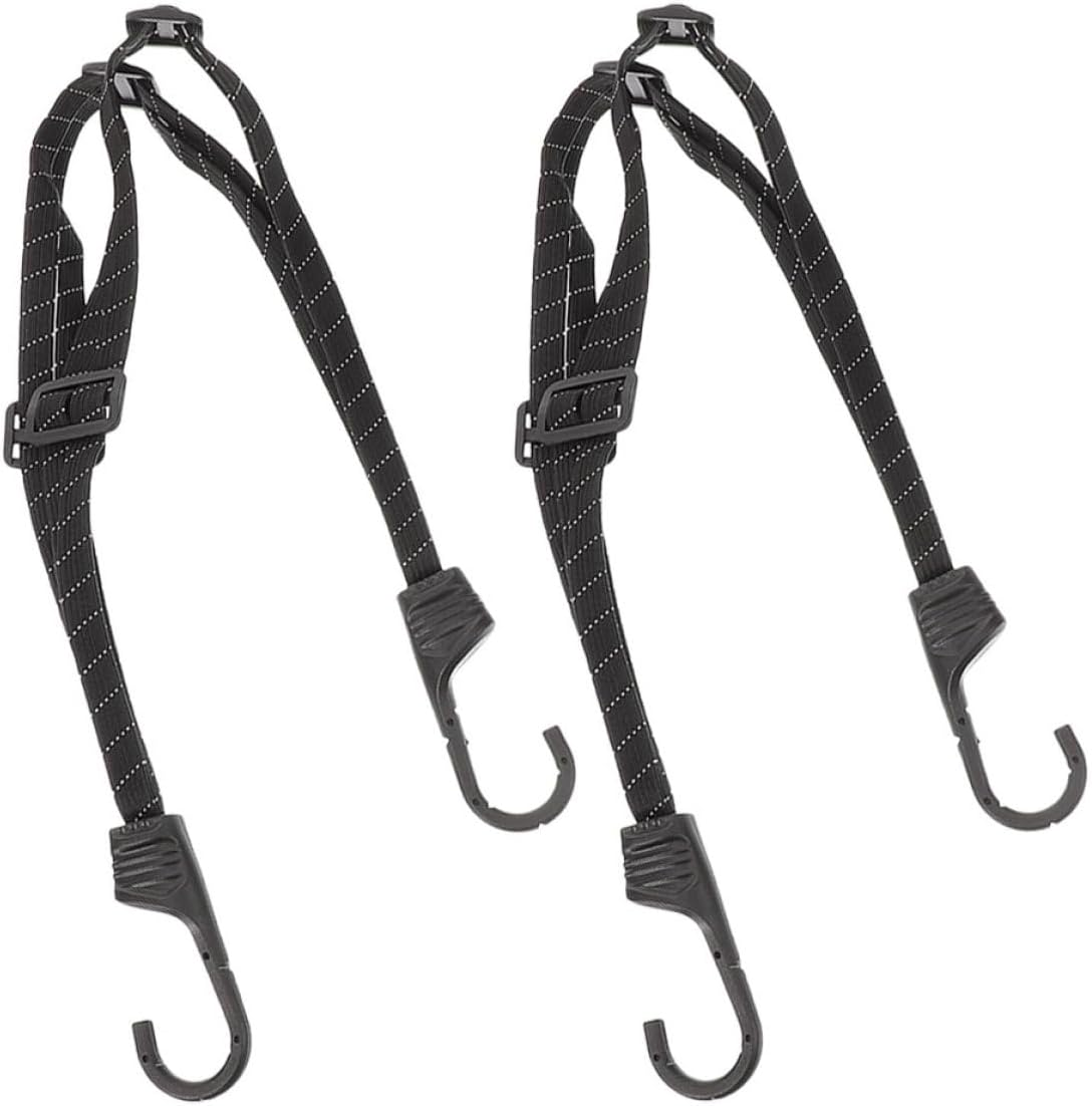 Cabilock 2Pcs Elastic Bike Bungee Cords with Reflective Helmet Rope Motorcycle Luggage Fixed Straps for Bicycle Handlebar Secure Cargo and Helmet Accessories