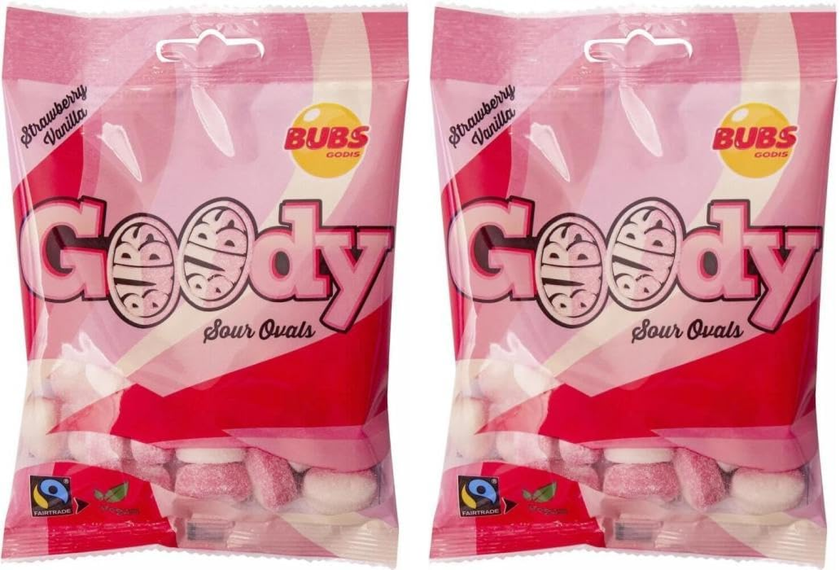 Bubs Goody Candy Ovals Godis Pack (2 Pack - Strawberry/Vanilla)