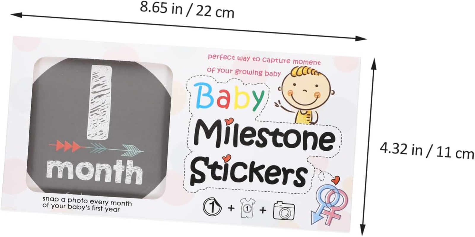Newborn Monthly Stickers Milestone Sticker for Growth Recording Photo Props Adhesive Months Shower Gifts image number 1
