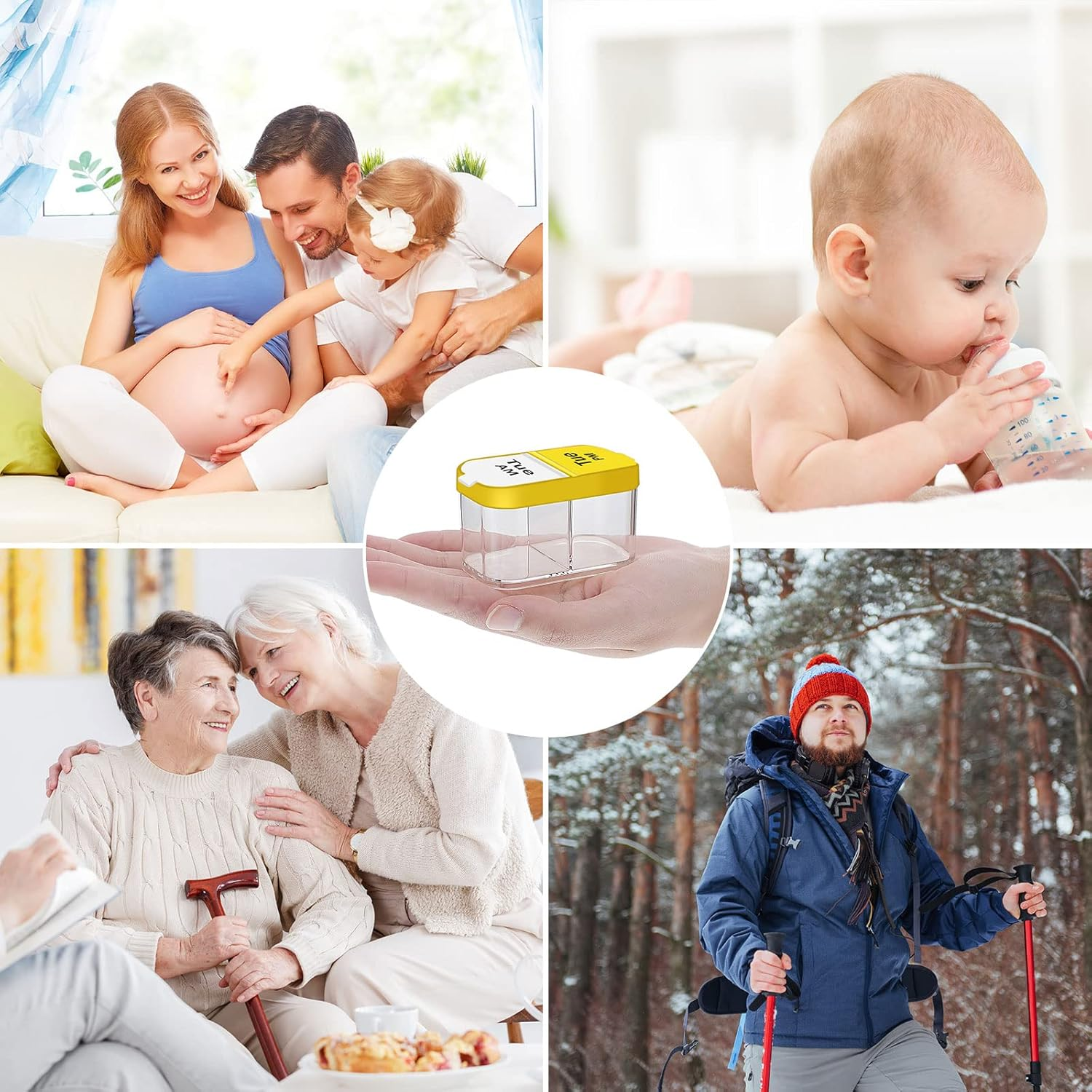 Extra Large Pill Organizer 7 Day XL Daily 2 Times a Day Pill Box 7 Day Am Pm Pill Case Jumbo Pill Container for Supplements Big Pill Holder Twice a Day Oversized Daily Medicine Organizer for Vitamins