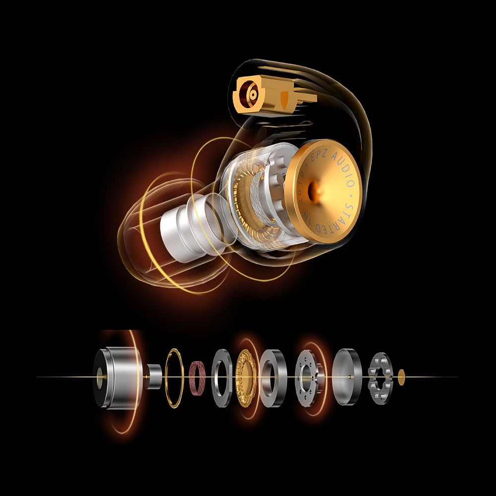 EPZ Q5 Hifi Monitoring Earphones, Dual Cavity Dual Magnetic Circuits, 10Mm Ceramic Carbon Nano Dynamic Coil Diaphragm, 3.5Mm Plug, 4-Core Monocrystalline Silver Plated Copper MMCX Recable (Black) image number 6