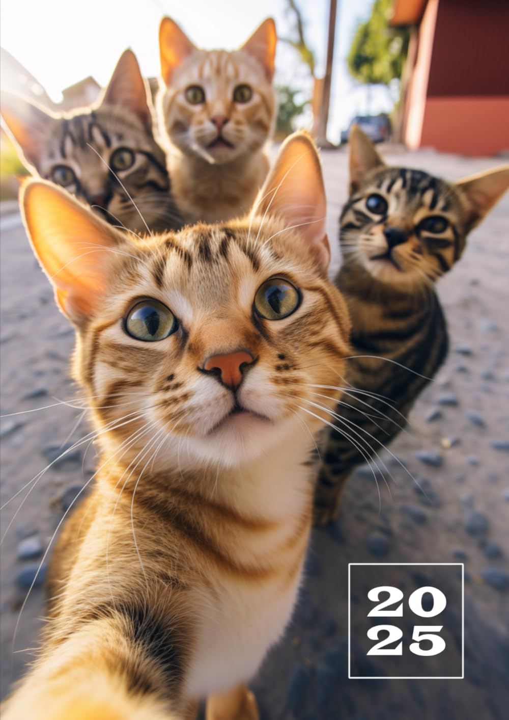 2025: Weekly Planner with Hourly Schedule | Vertical Layout Time Slots | Week-To-View A4 Dated Agenda | Appointment Scheduling Calendar Starting ... on 2 Pages Organizer Book | Funny Cat Selfie
