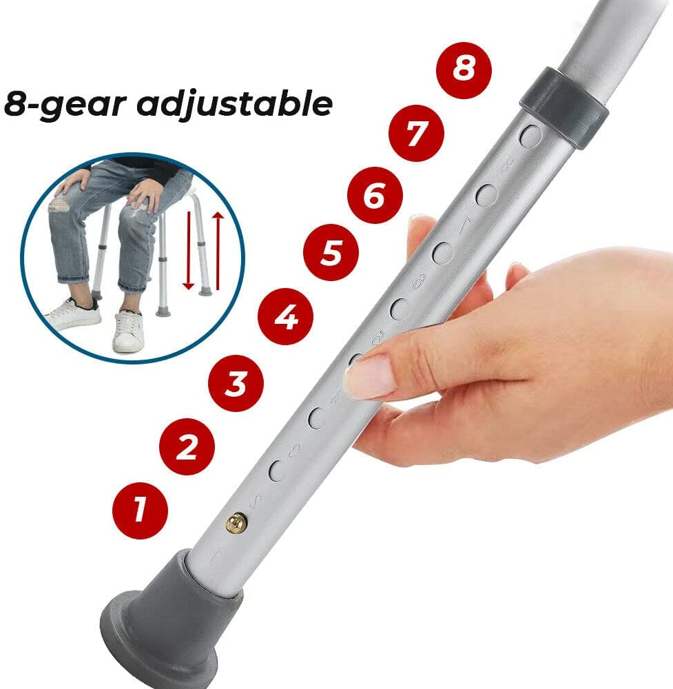 Adjustable Bath Shower Stool Height Adjustable Chair Seat Rotating Swivel round Bathroom Shower Bench for Elderly Seniors image number 1