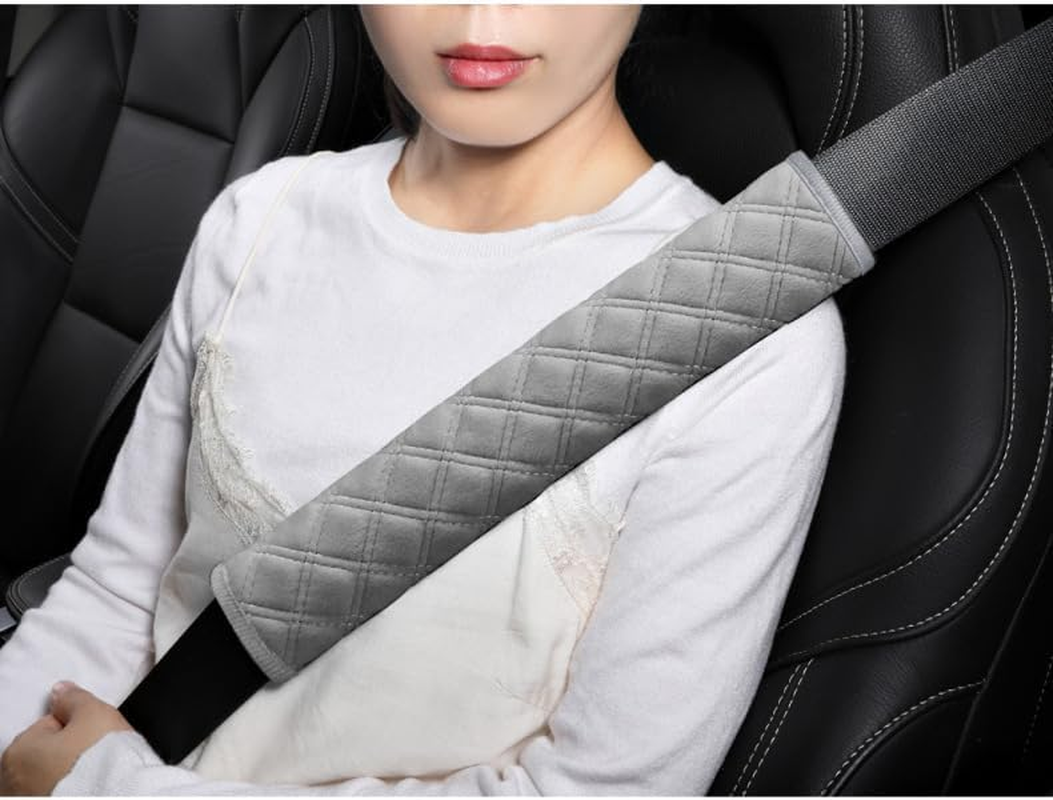 2 Pack Soft Car Seatbelt Covers, Seat Belt Shoulder Strap Pad, Safety Protection for Adults and Children, Helps Protect Your Neck, Auto Interior Accessories for Truck (Gray, One Size) image number 1
