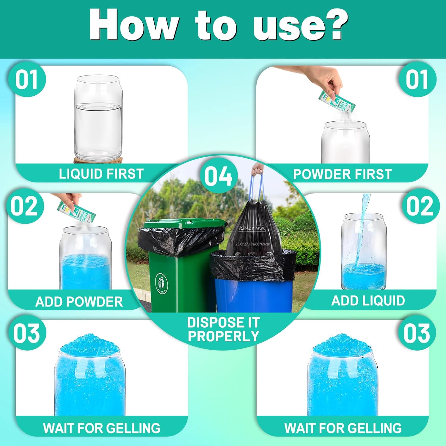 Portableportable Toilet Gel, Poo Powder for Portable Toilet, Camping Toilet Gel, Pee Powder, Portable Toilet Powder for Outdoor Camping and Hiking Toilet Gel Powder image number 1