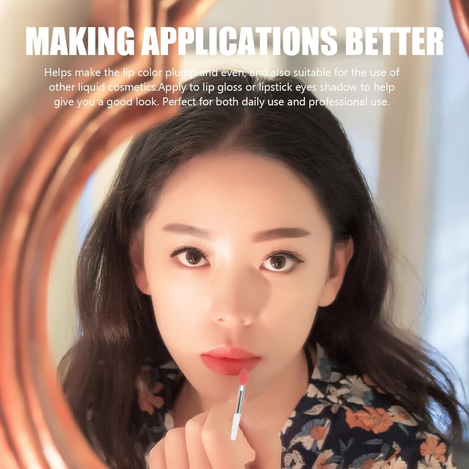 Silicone Lip Brush Makeup Eyebrow Lipstick Brushes Applicator Cosmetic Brush Set Silicone Brushes Wands Fit Balm Mask Oil Pink (10PCS) image number 3