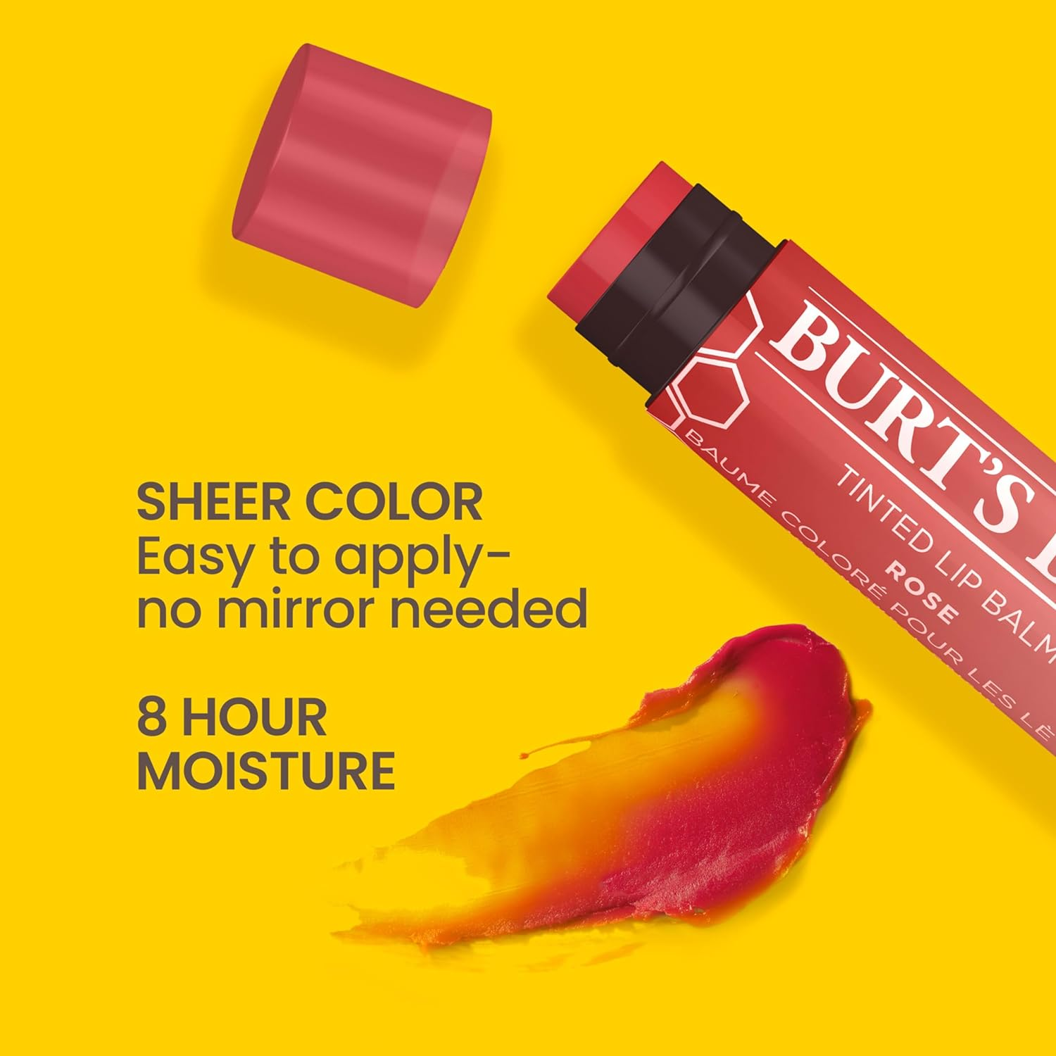 Burt'S Bees 100% Natural Origin Tinted Lip Balm, Rose with Shea Butter and Botanical Waxes, 1 Tube, 4.25G image number 5