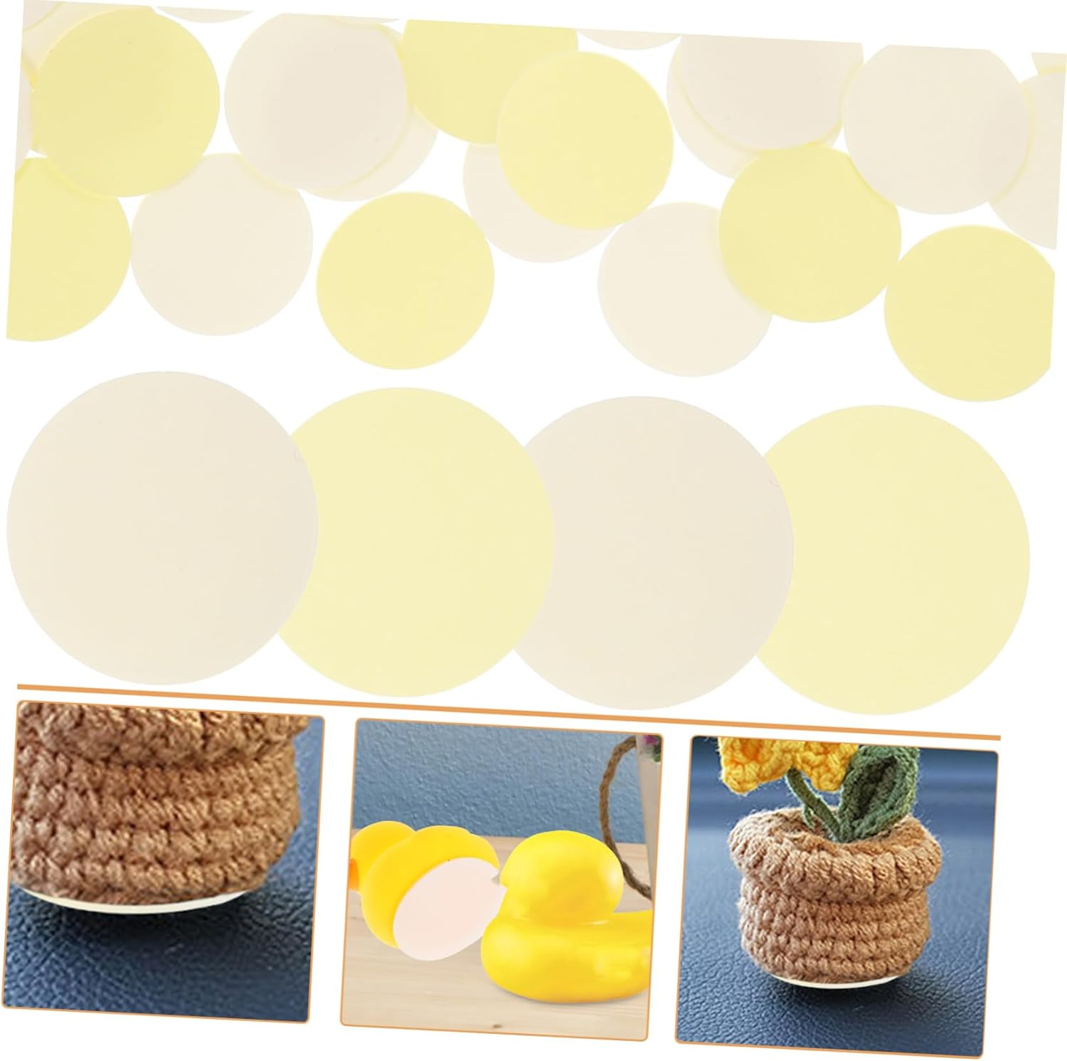 NUOBESTY 24Pcs Little Yellow Base Film round Pads Double Sided Adhesive Stickers Self Adhesive Double Sided Mounting Tape for Home Car Office image number 1