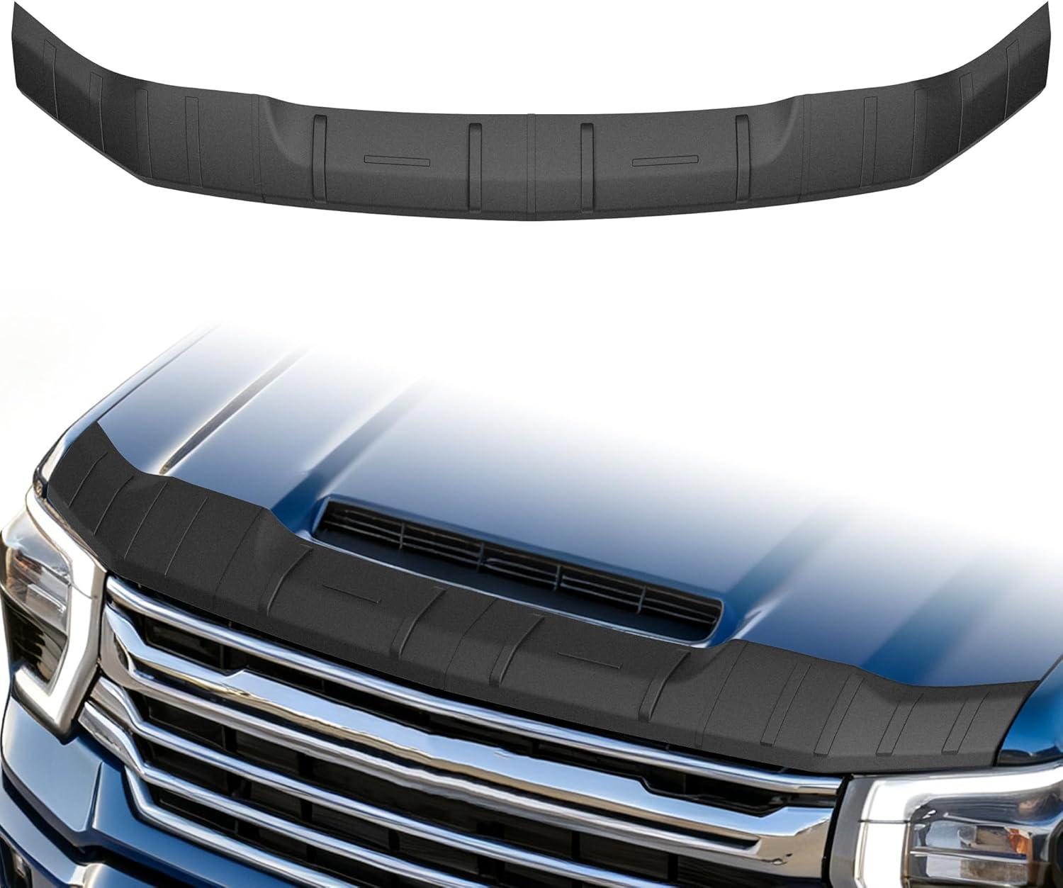 TIEZFUL Hood Protector Fit for Chevy Silverado 2500 HD/3500 HD 2020-2025 2026 Bug Deflectors Shield TPE Low Profile Hood Deflector Fit for Silverado 3500 HD Accessories 2020-2026 image number 3