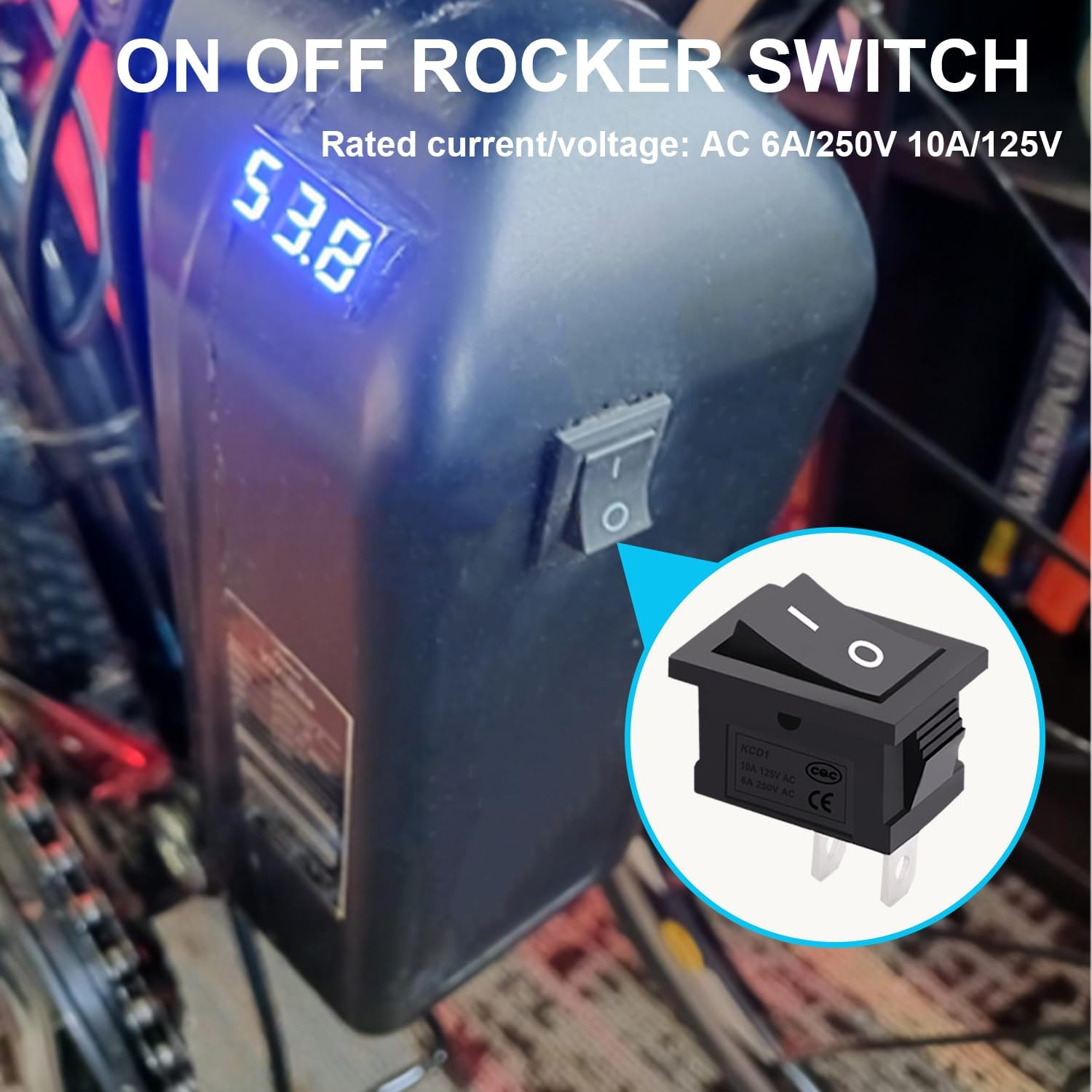 12V Rocker Switch On/Off 2 Pin 2 Position SPST Car Auto Boat Rocker Toggle Switch AC 6A/250V 10A/125V KCD1-101 10 Pcs image number 6