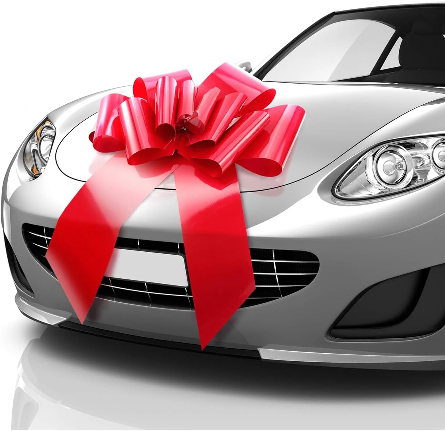 Big Car Bow 30 Inch, Giant Huge Birthday Red Gift Bow for Car, with 2 Suction Cups Christmas Tree Topper Decor (Rose Pink)