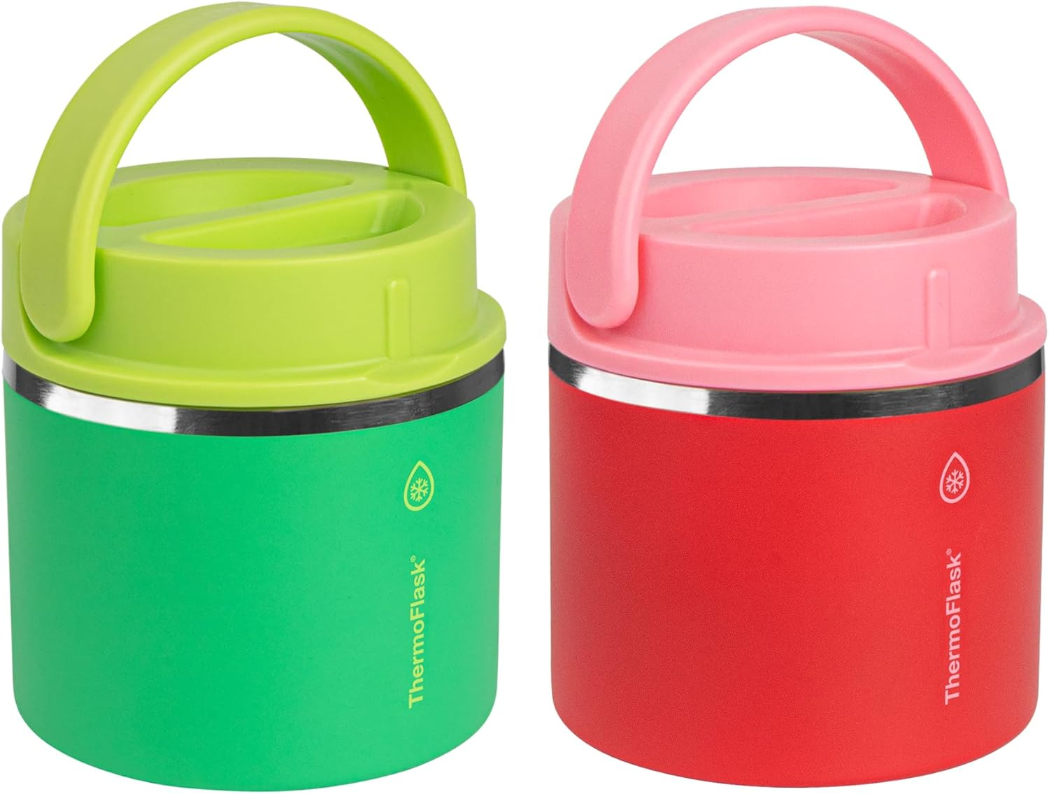 Thermoflask 20 Oz Double Wall Insulated Food Jar, 2-Pack, Tropical Blue + Backpack Blue/Backpack Blue + Ray Flower