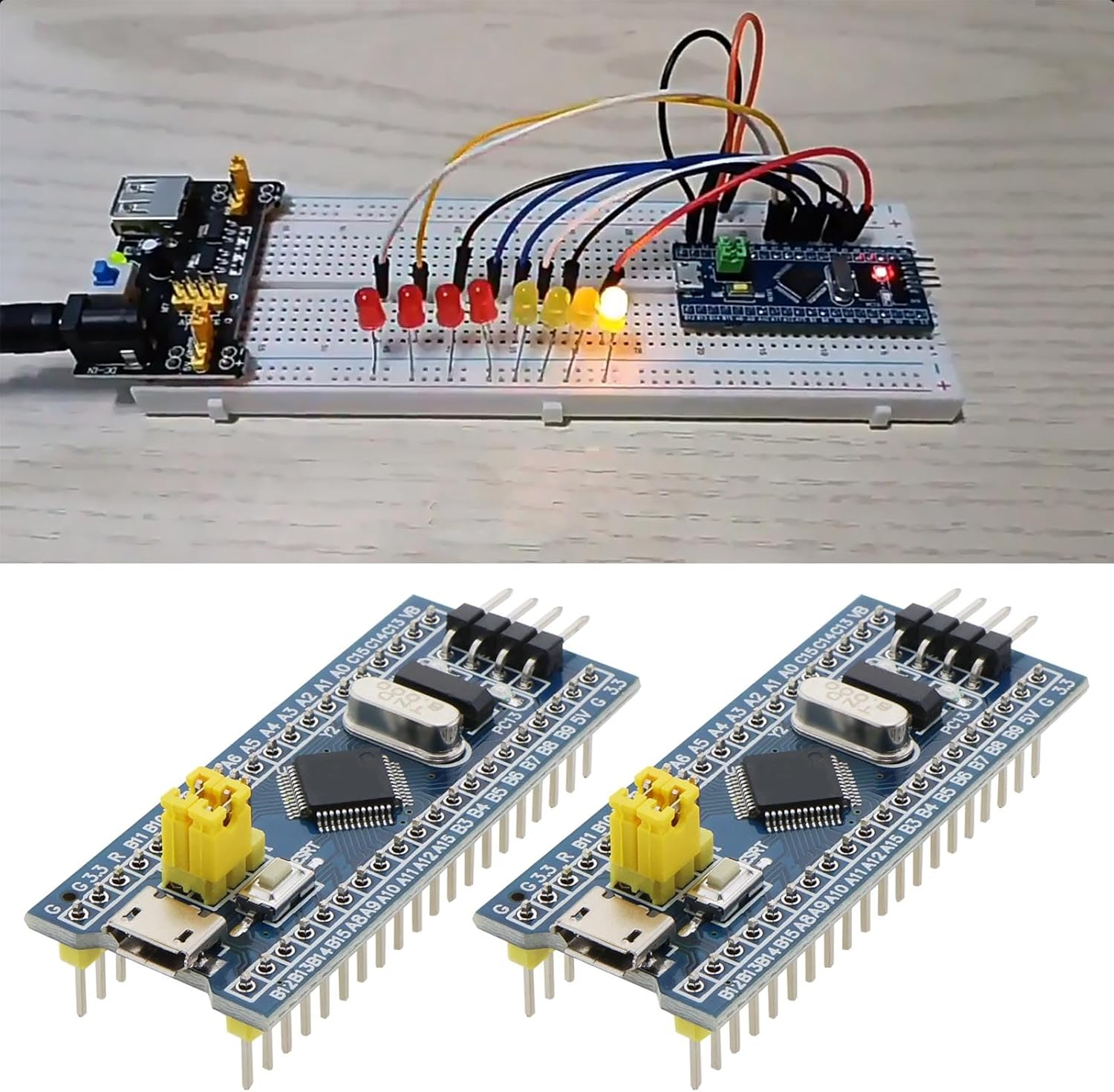 VGOL 2 Sets Development Board Modules STM32F103C8T6 ARM Minimum System Development Board Module Microcontroller Development Board Compatible with STM32 image number 5