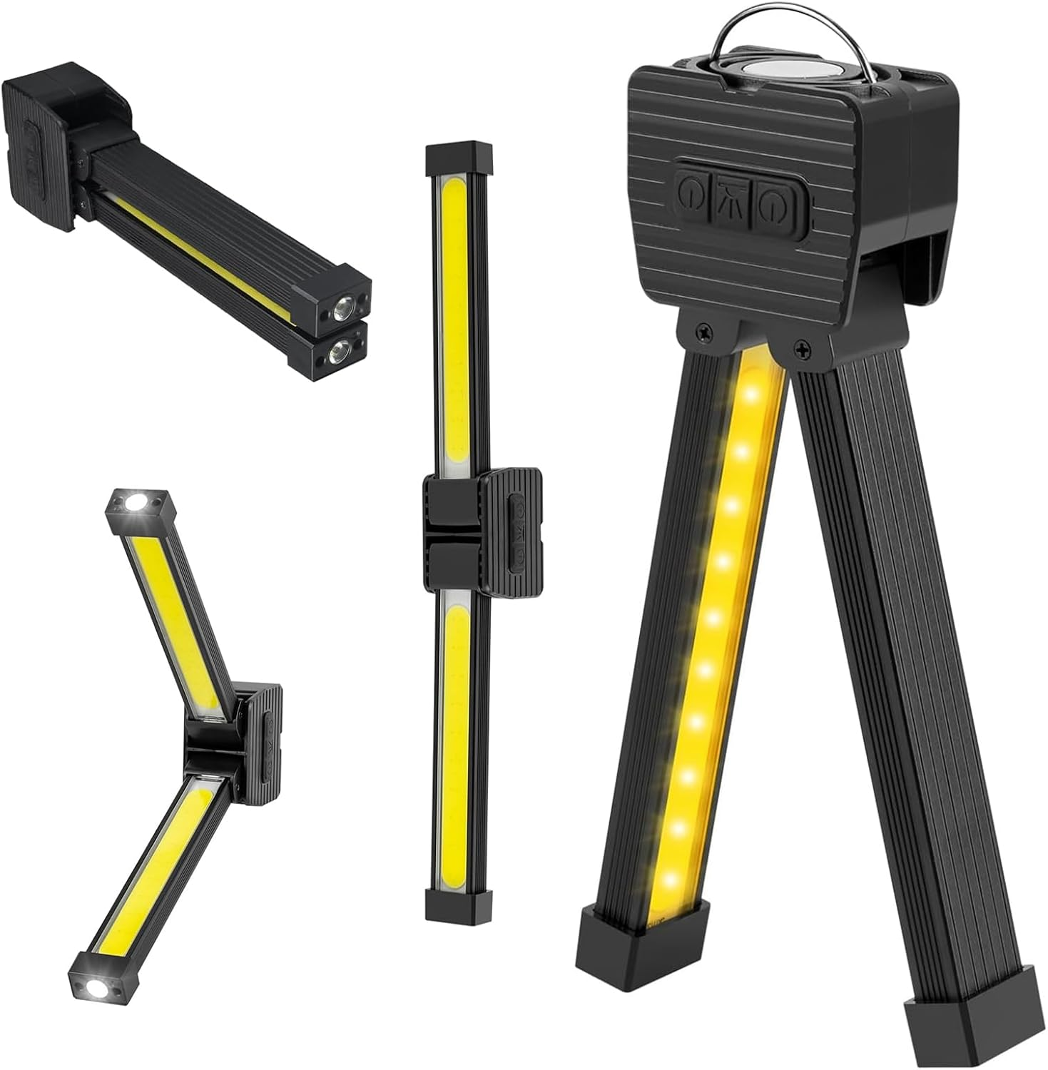 Gym Lamp for Posing, 180 Degree Folding Magnetic Work Light, 7Th Gear Dimming, Portable Magnetic LED Flashlight with Hanging Hook, Handheld USB Rechargeable Power Bank Camping Light image number 2