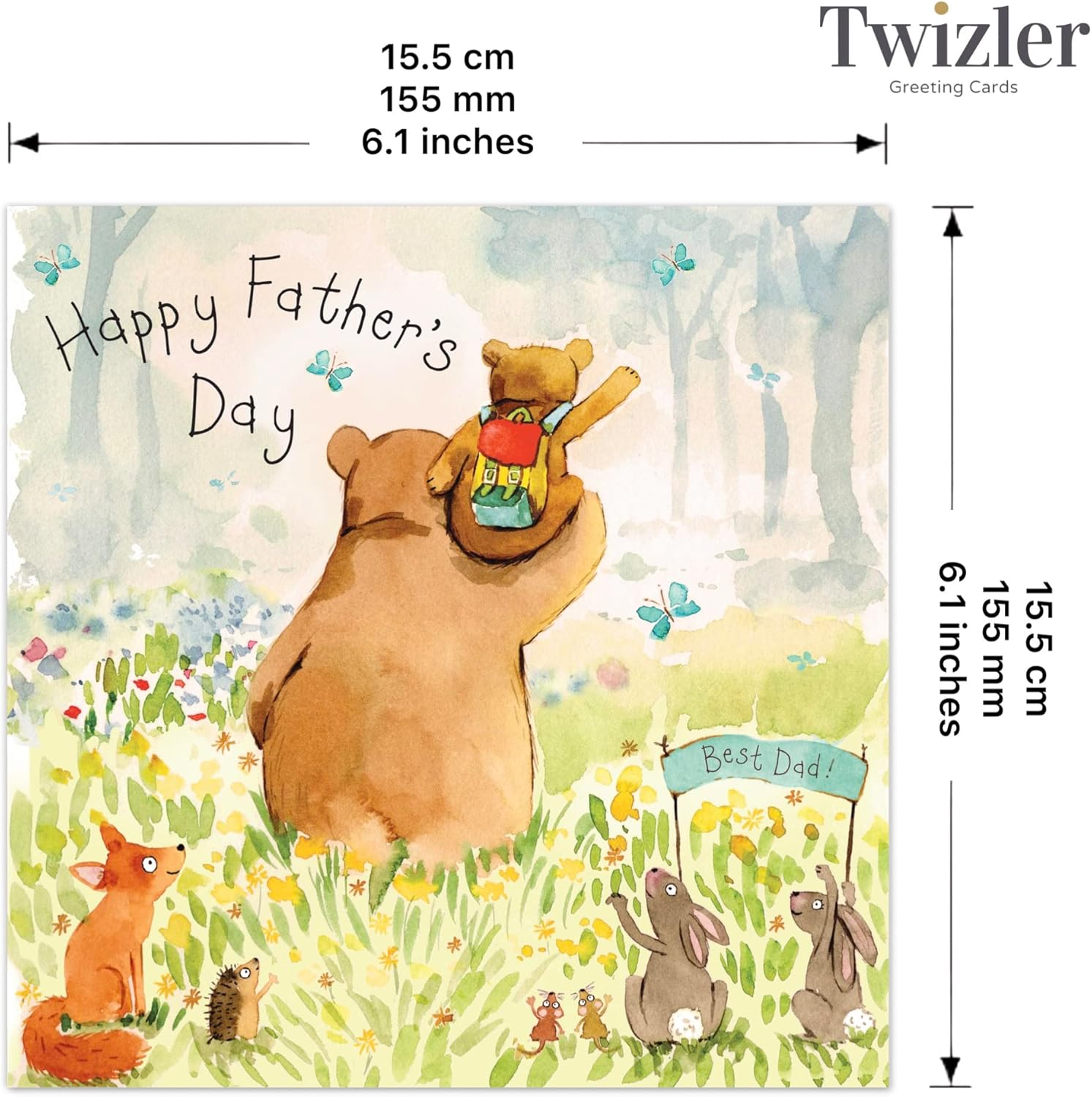 Twizler Father'S Day Card Dad Bear - Father Day Card from Daughter or Son