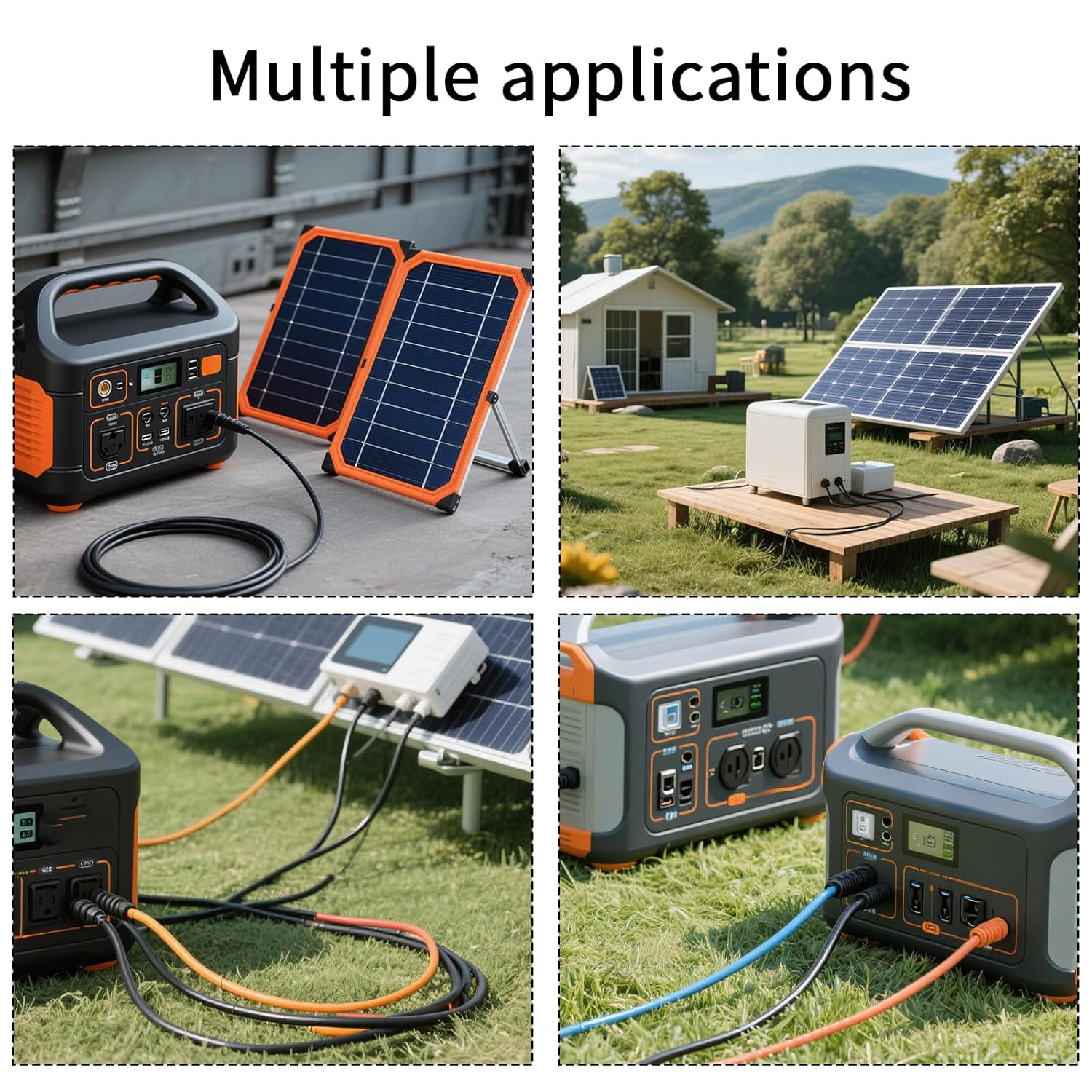 Solar Panel Connector Cable, 30Cm/1Ft Copper Wire SAE Adapter with Polarity Reverser 10AWG 600V Waterproof SAE Extension Cable for Generators Lawn Mowers Battery Chargers image number 1