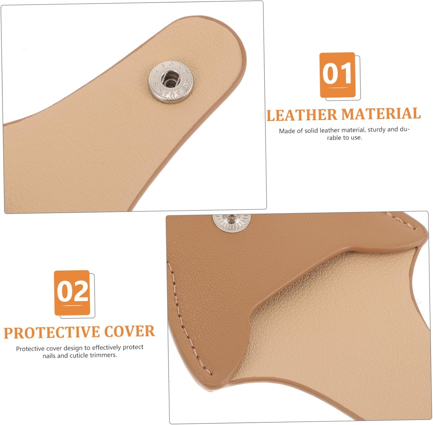 NULYLU Nail Clipper Cuticle Scissor Pouch for Nail Tools Accessories Solid Leather Bag