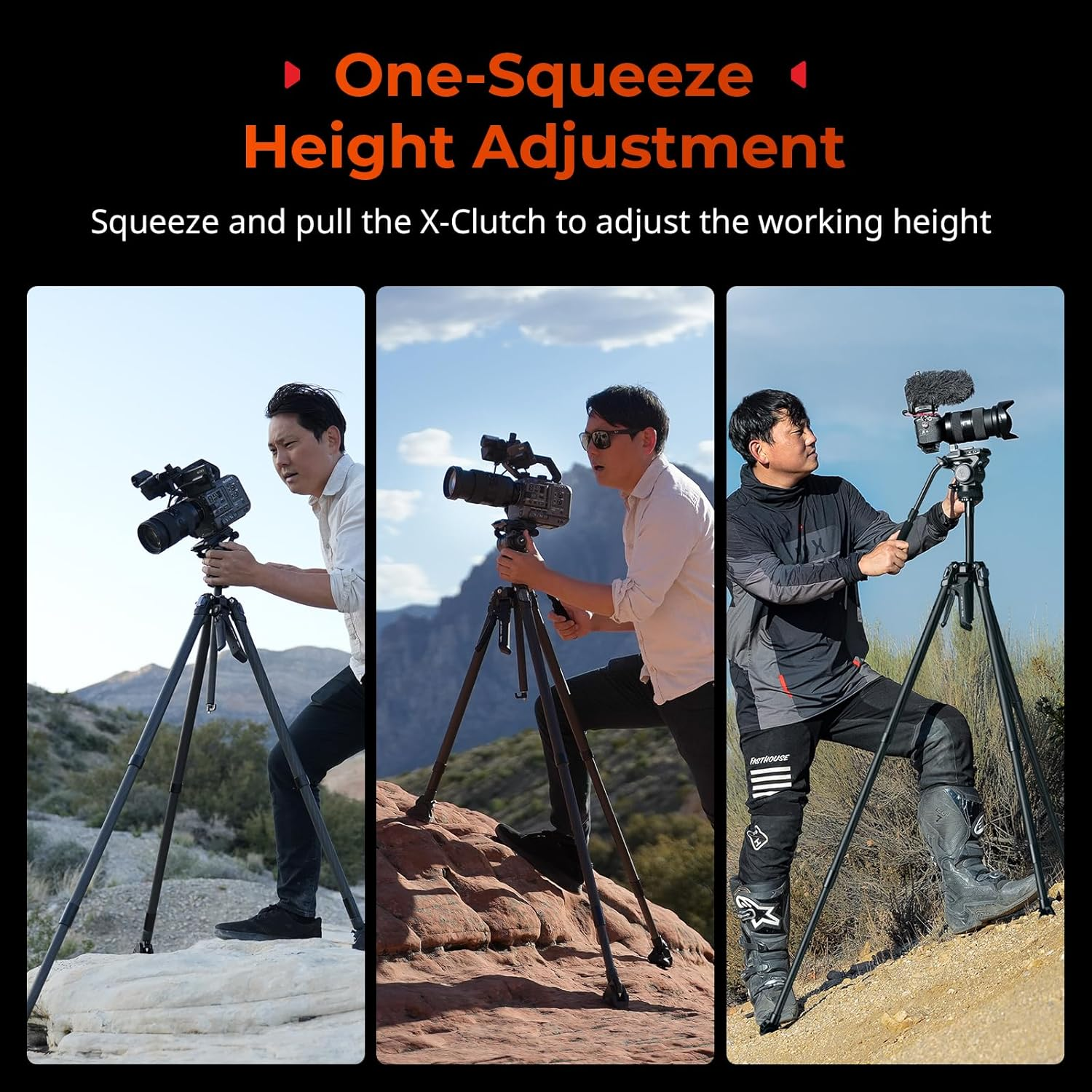 Smallrig X Potato Jet Tribex II Hydraulic Carbon Fiber Tripod, Fast Extend Camera Video Tripod with 4-Step Counterbalance Fluid Head image number 3