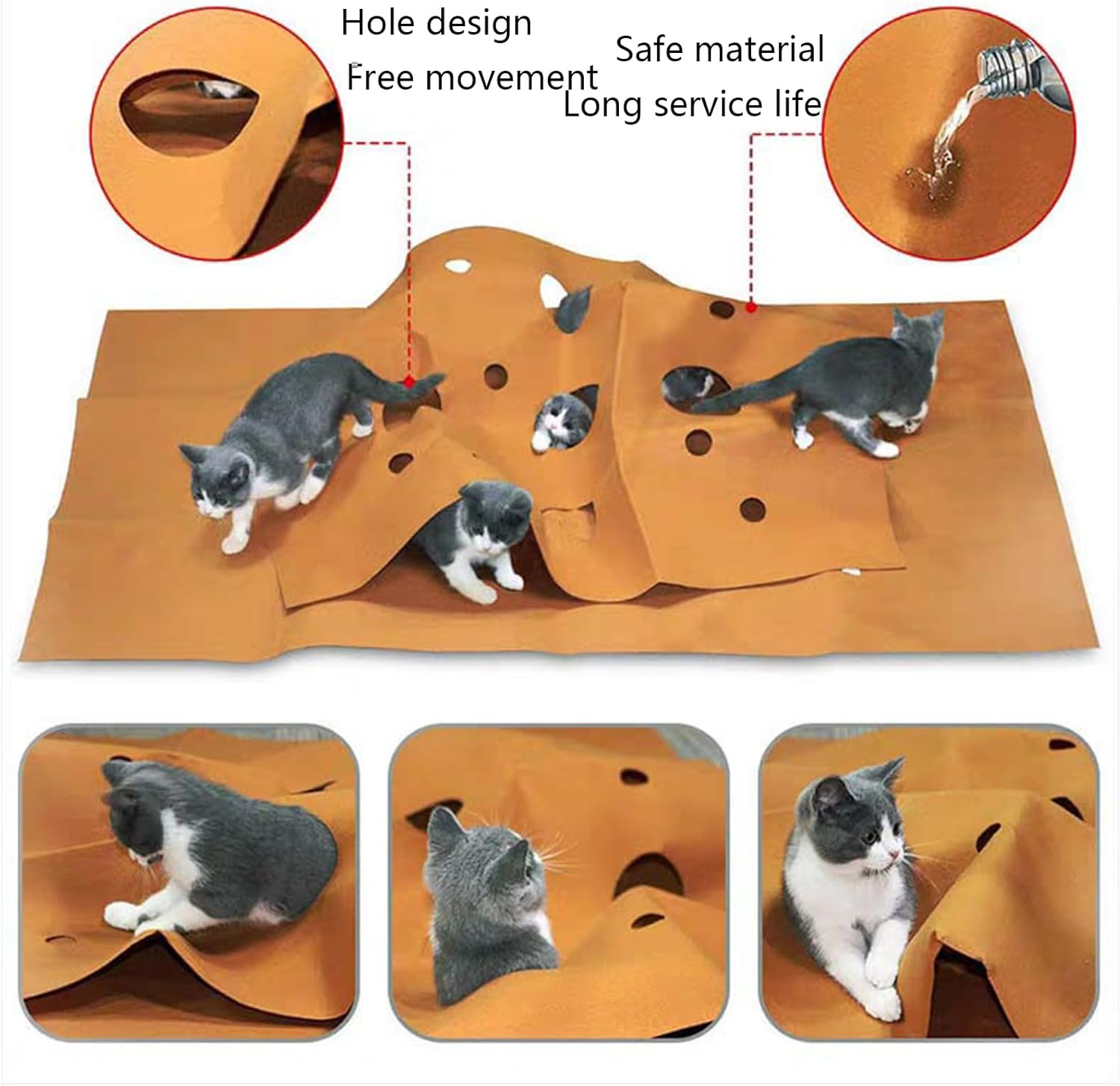 Cat Activity Mat - Agility Training Mat | Interactive Kitten Toy Enrichment Furniture for Apartment Home Indoor Outdoor Travel Daily Climbing Exercise Hunting image number 3