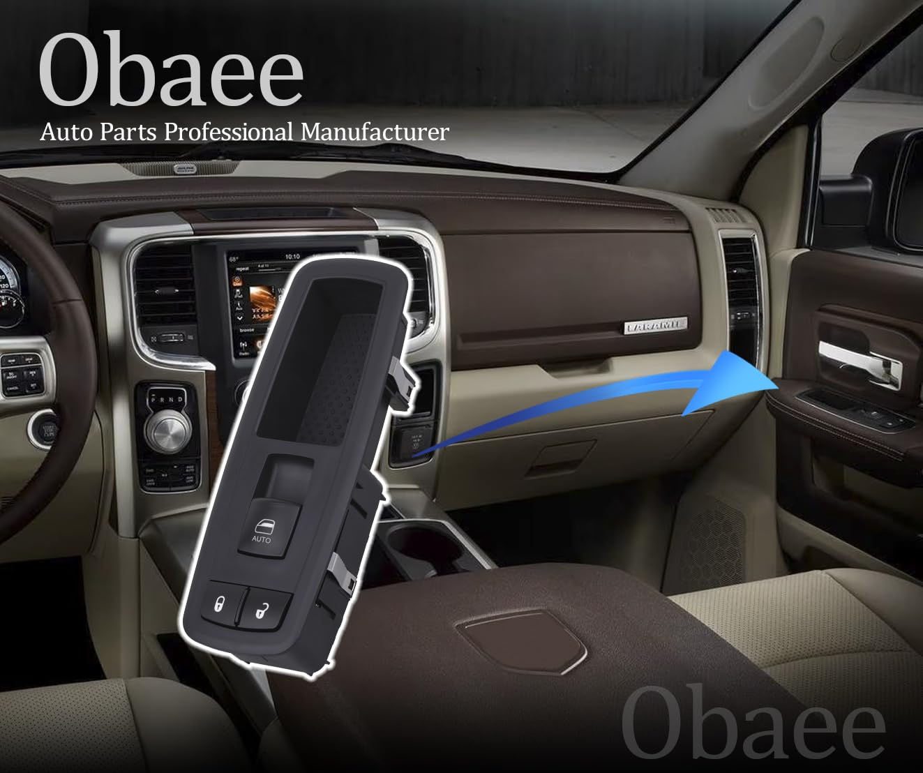 Obaee Passenger Power Window Switch 68110865AA Compatible with Chrysler Town & Country/Dodge Grand Caravan 2014-2016, 2014-2017 Ram 1500/2500/3500, 2014-2015 Ram 4500/5500, 2019 Ram 2500/3500, DWS1647 image number 2