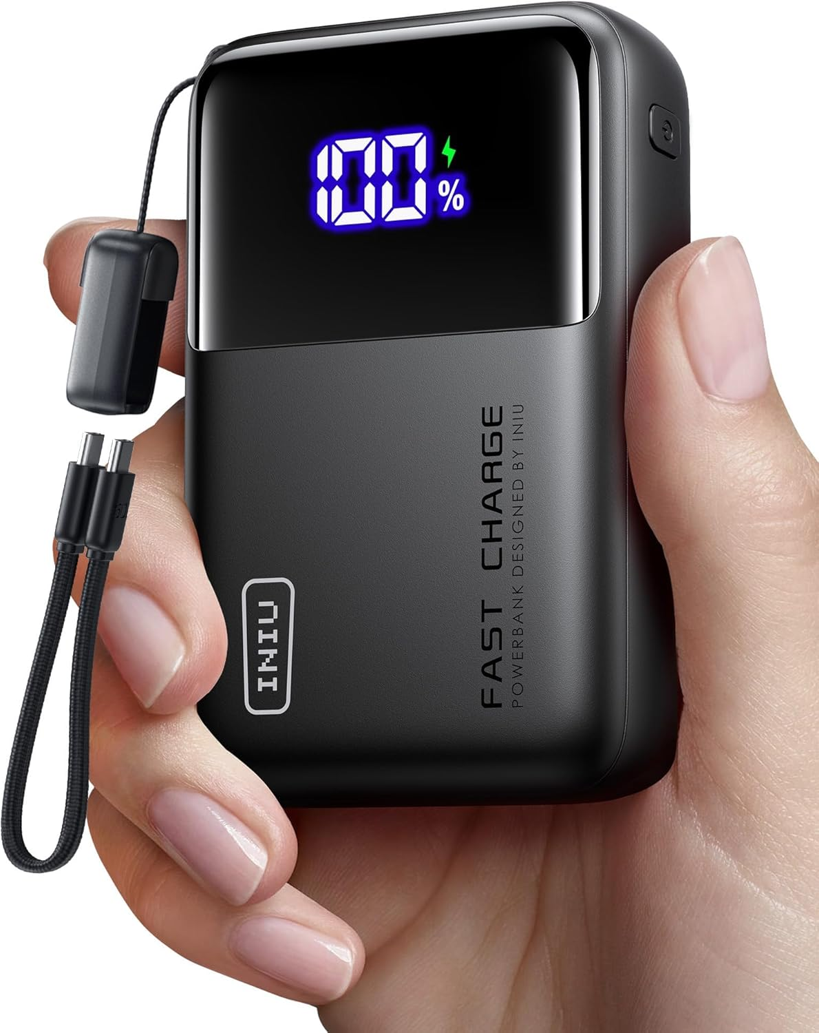 INIU 100W Power Bank, Mini Size 25000Mah High Capacity Laptop Portable Charger, USB C In&Out Tablet Powerbank, Smart Digital Display Phone Charger for Iphone 16 15, Samsung, Ipad, Macbook, Laptop Etc.