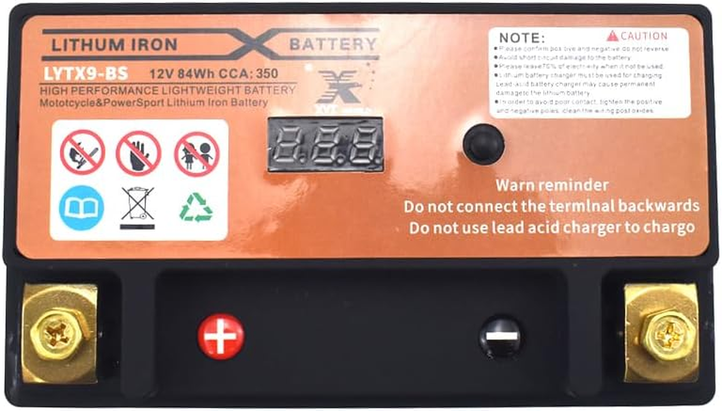 Motorcycle Lithium Battery LYTX9-BS 12V 350Cca ATV Quad Dirt/Pit Bike Compatible for GTX9-BS CTX9-BS YTX9-BS image number 3
