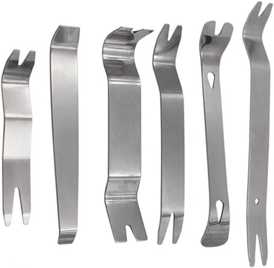 AIMALL 6PCS Stainless Steel Pry Bar Tool Set for Car Interior Trim Removal, Auto Panel Clip Dash Fastener Dismantling Kit with Multiple Tip Shapes for Repair Work image number 4