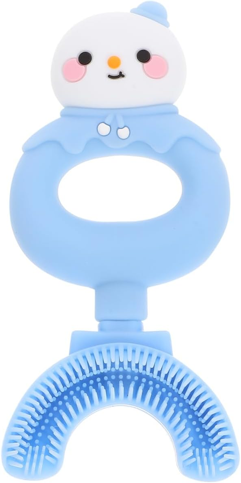 Snowman U-Shaped Silicone Toothbrush Head for Kids Manual Toddler Tooth Brush with Soft Silicone Bristles Comfortable Oral Cleaning Tool for Child Dental Clean image number 5