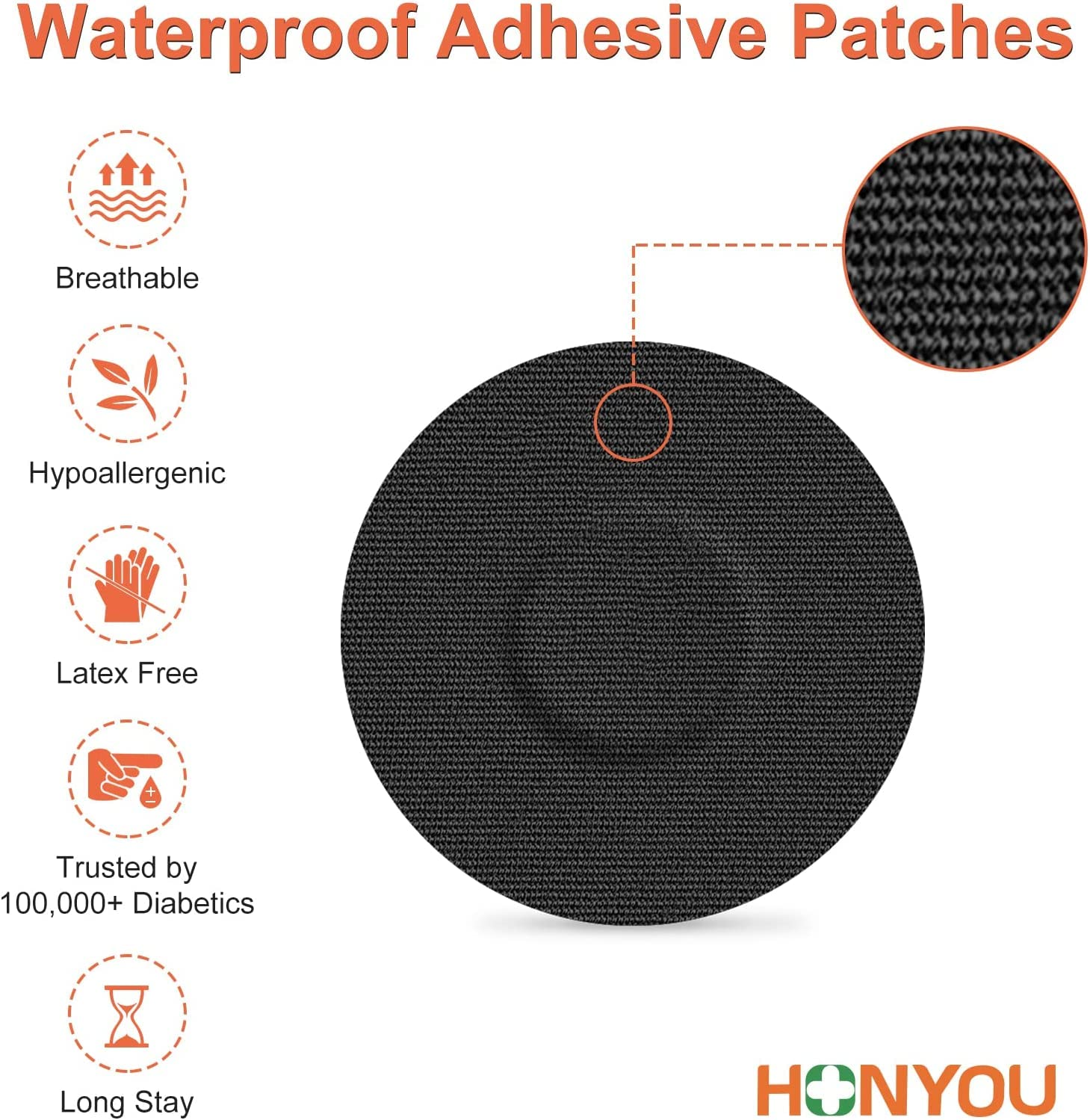 Freestyle Adhesive Patches 25Pack Waterproof Libre2/3 Sensor Covers Flesh Flexible CGM Patches without Glue in the Center-Enlite-Guardian-Freestyle Libre 14 Day Sensor Patches (Skin Colour) image number 1