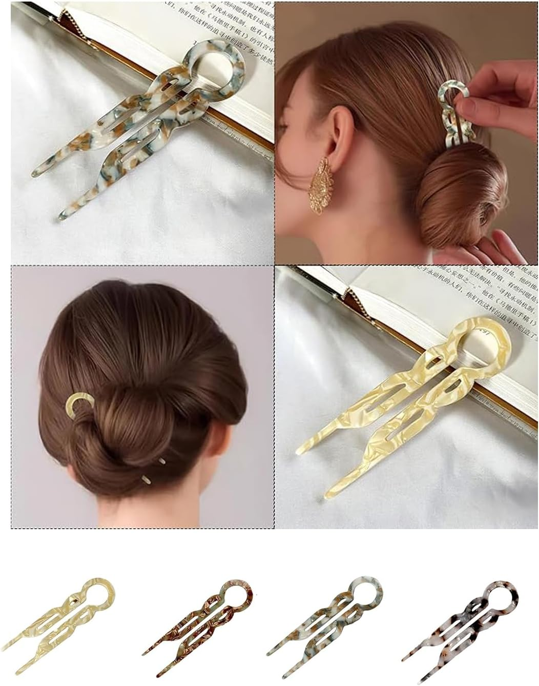 WEZCHUGHAOL U Shaped Hair Pins - Elegant Bobby Pins for Women, Strong Grip Hair Clips, Secure U-Shape Hairpins for Fine/Thick Hair, Versatile Hair Accessories for Wedding, Work, Daily Use (12-Pack) image number 5