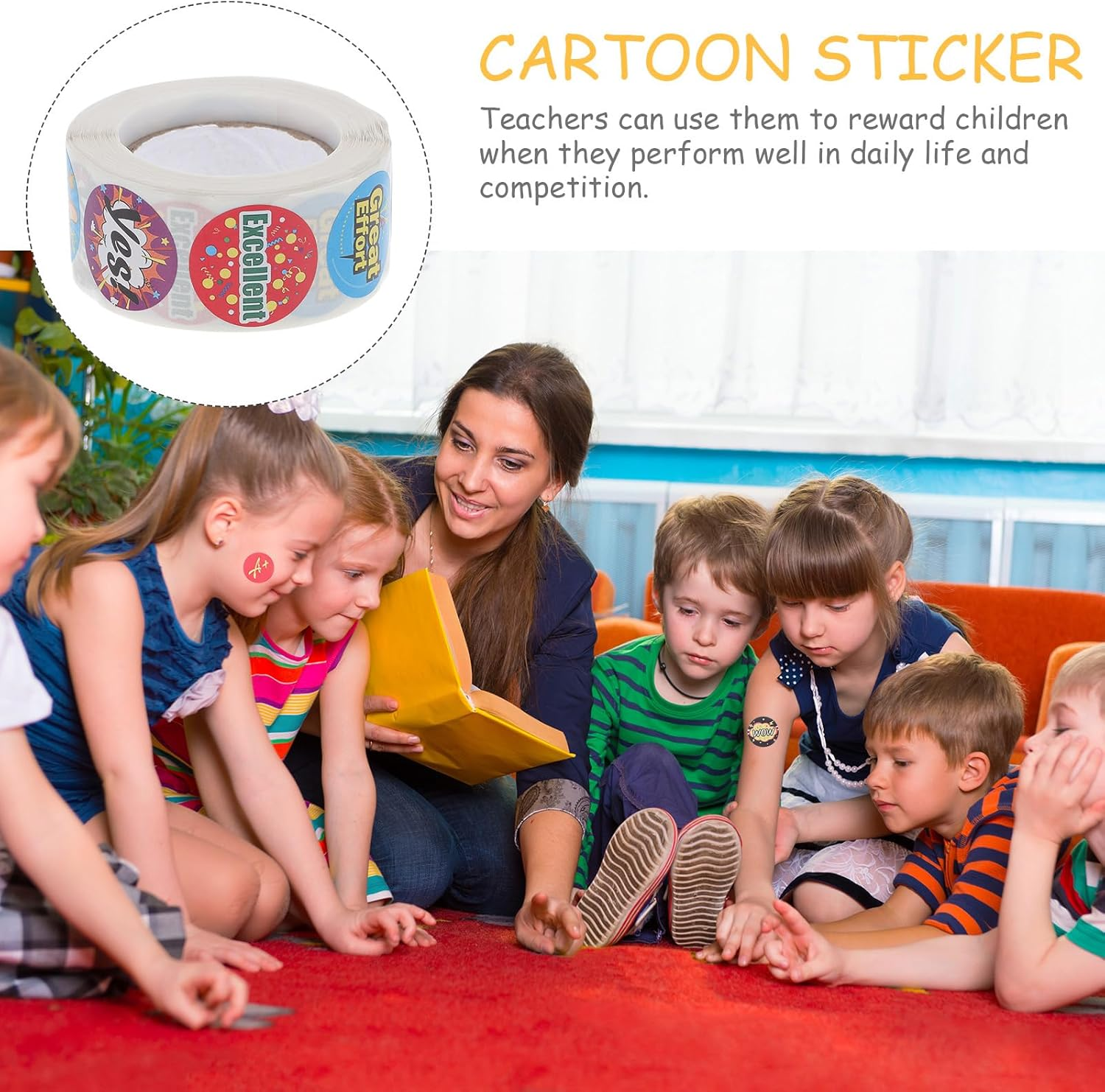 1 Roll Reward Stickers Scratch and Sniff Stickers Teacher S Encouraging Student Kids Reward Vinyl S Teacher Supplies Cell Phone Paper Child - As Shown 2 image number 7