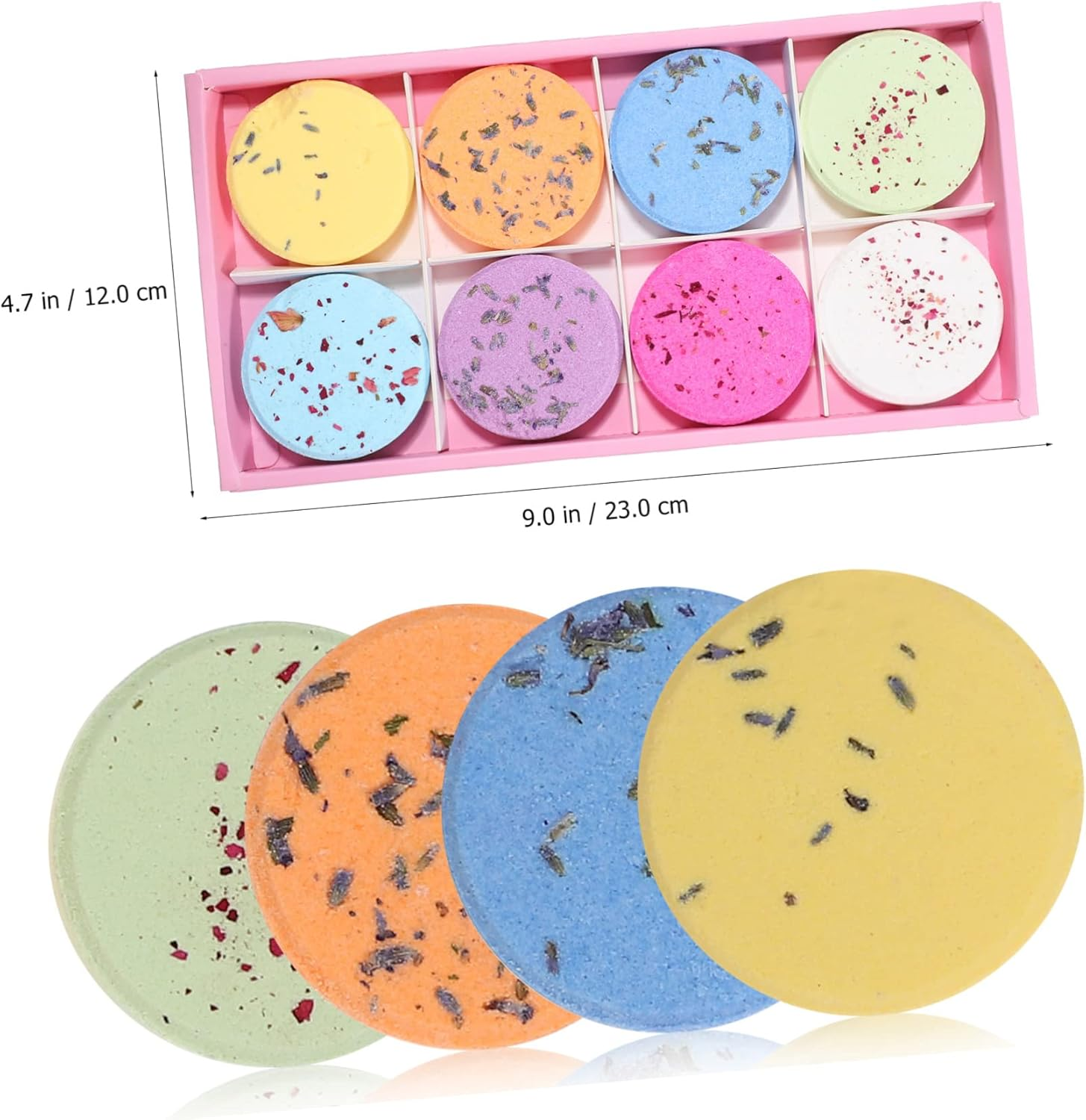 LALADEFIEE 8Pcs Essential Oils Shower Tablets Natural Aromatherapy Steamers for Relaxation and Pampering for Spa-Like Your Shower image number 1