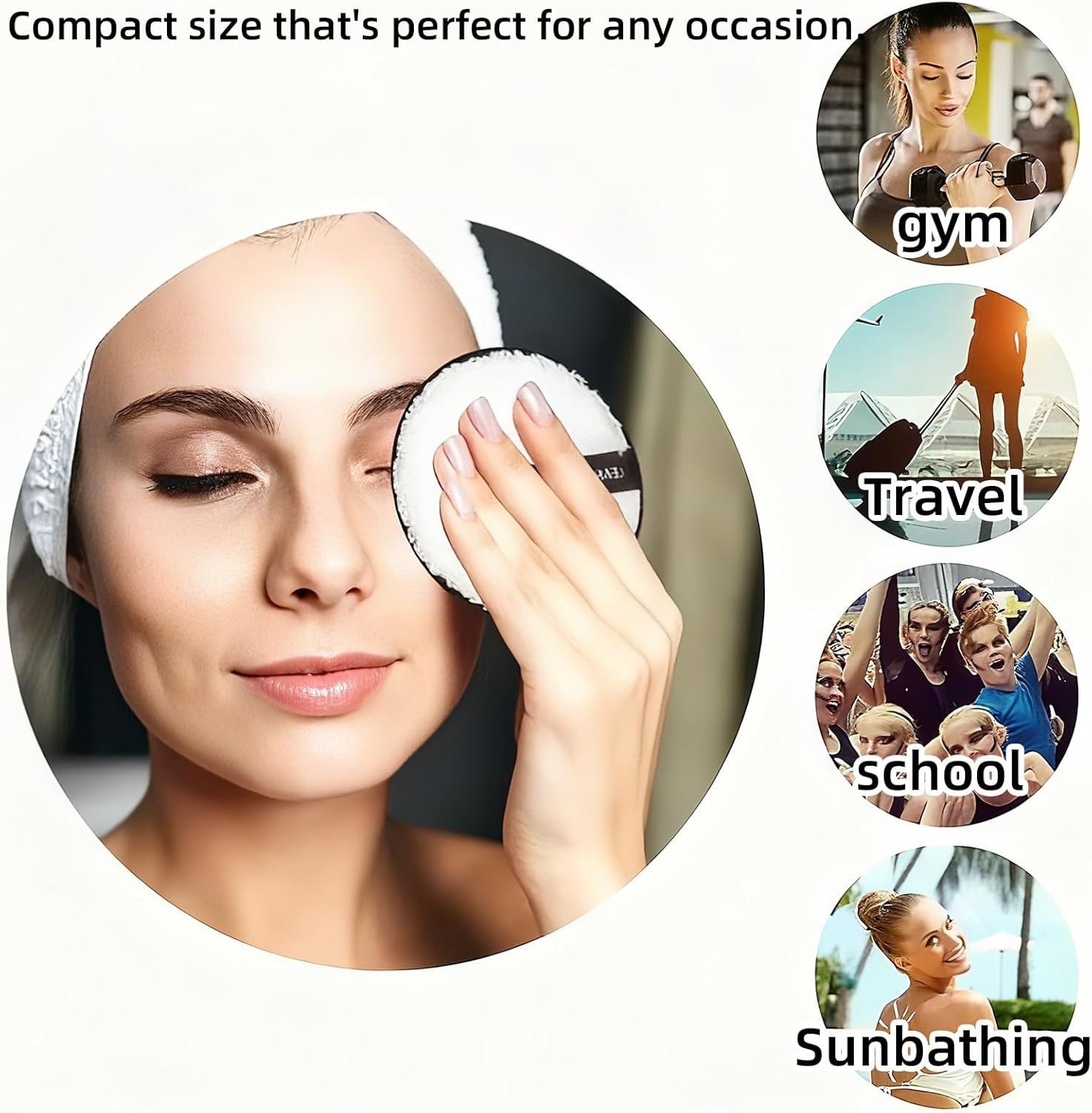 Suytvenxau 100% Reusable Makeup Eraser | 4 Pack Large Eco-Friendly Microfiber Makeup Remover Pads, Chemical-Free Reusable Makeup Pads for Face, Eyes, and Lips image number 2