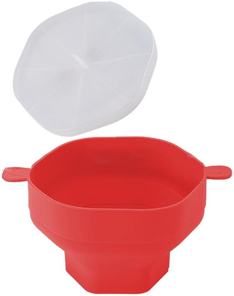 1Cyanpopcorn Popper Maker Microwave Silicone Collapsible Bowl Container W/Lid Kitchen