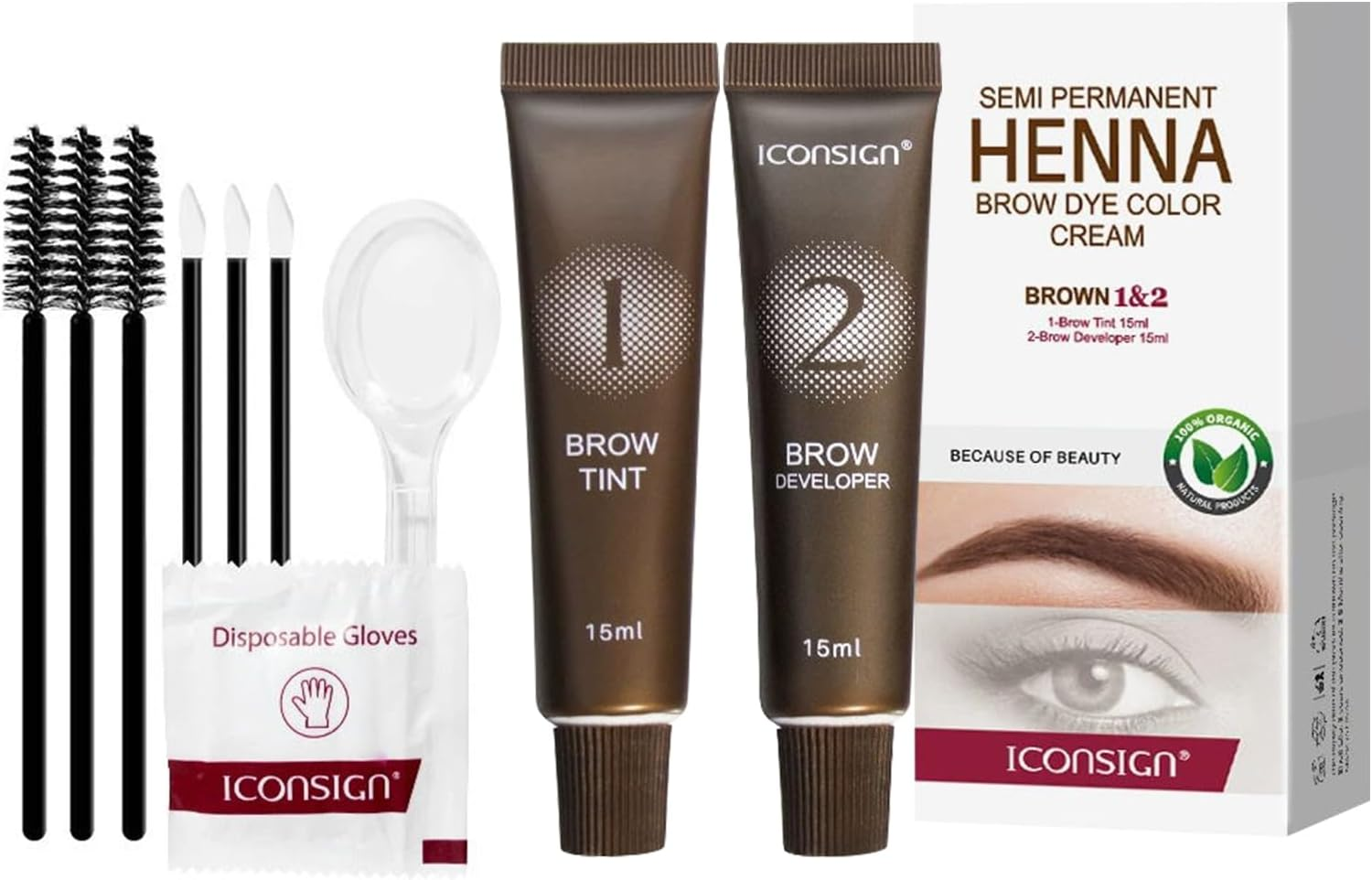 30Ml Eyelash and Brow Dye Kit,Professional Eyelash & Brow Dye Cream with Complete Tools for Salon or at Home Use, Natural Ingredients Long-Lasting Waterproof Quick Drying Safe & Easy to Use Makeup Kit (Black)