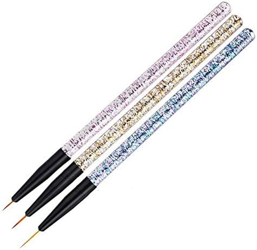 3Pcs Nail Art Painting Pen 3D Tips DIY Acrylic Brushes Drawing Flower Line Grid Manicure Tool 7/9/11Mm Zhengpingpai image number 4