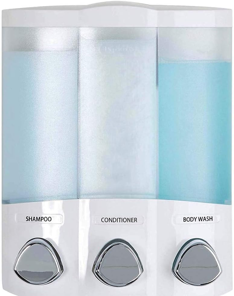 Better Living Euro Trio 3 Button Shower Dispenser, White