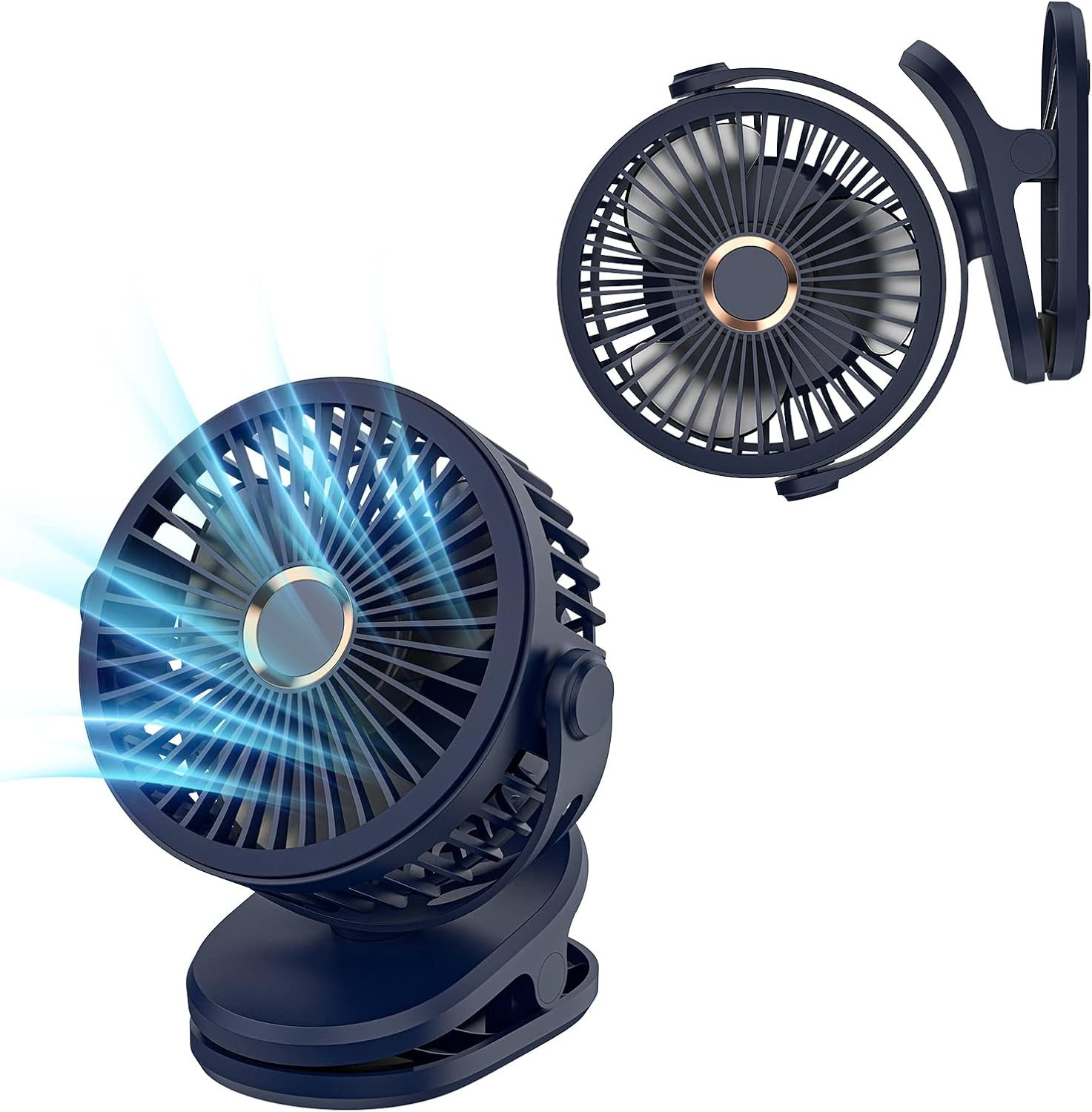 10000Mah Rechargeable Portable Table Fan (24H Long Battery Life), Clip Fan with 4-Speed, Strong Airflow & Operating Quietly Desk Fan for Stroller, Office Desktop, Bedroom, and Outdoor. (White)