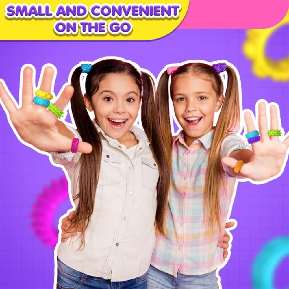 Sensory Fidget Toys for Autism Kids ,12 Pack Quiet Calming Spinner Rings Autism Stress Relief , Students Anxiety Relie image number 5