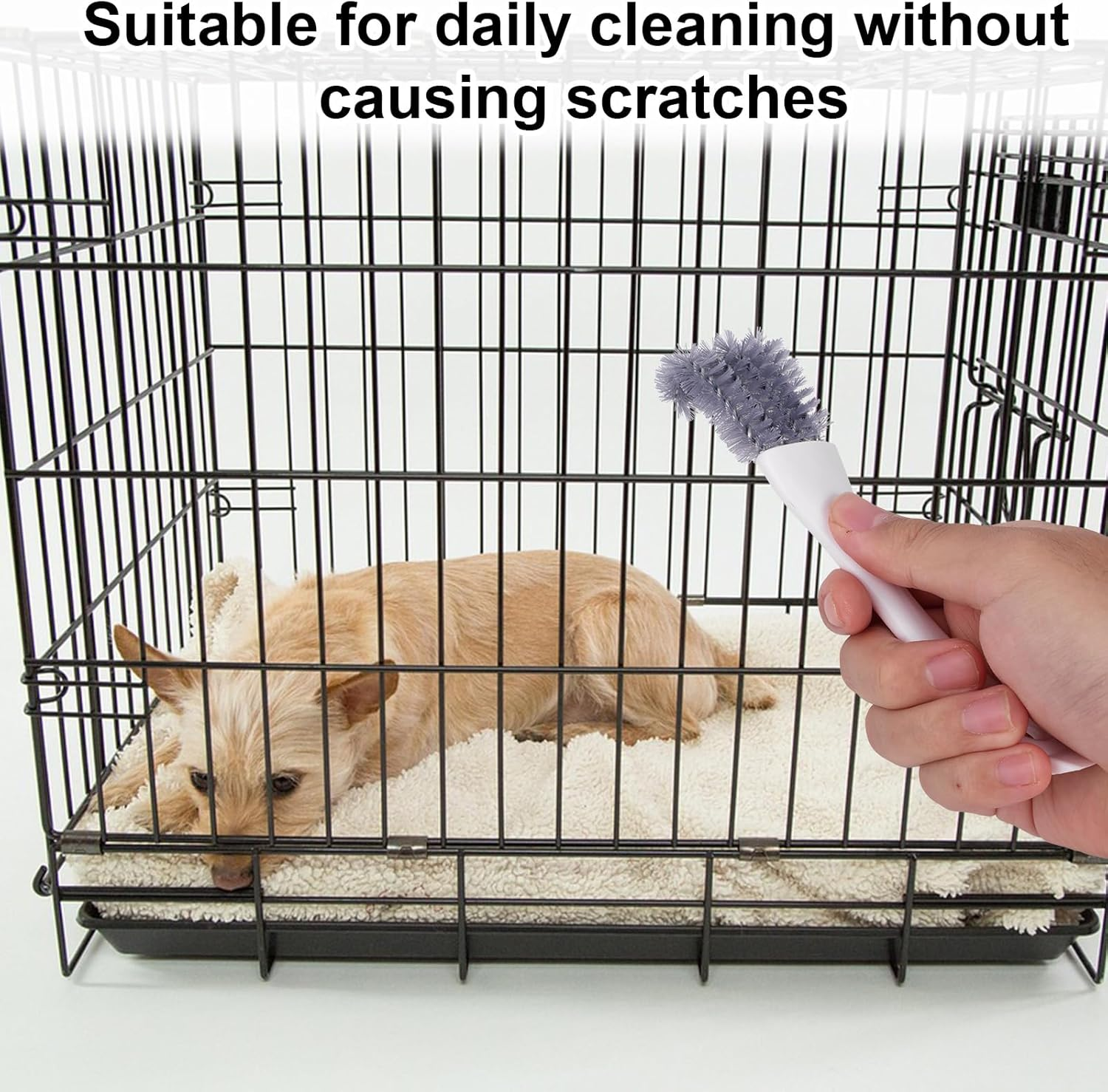 Bird Cage Cleaning Brush with Long Handle, Bird Cage Cleaner Durable Droppings Removal Tool for Pet Parrot Perches image number 5