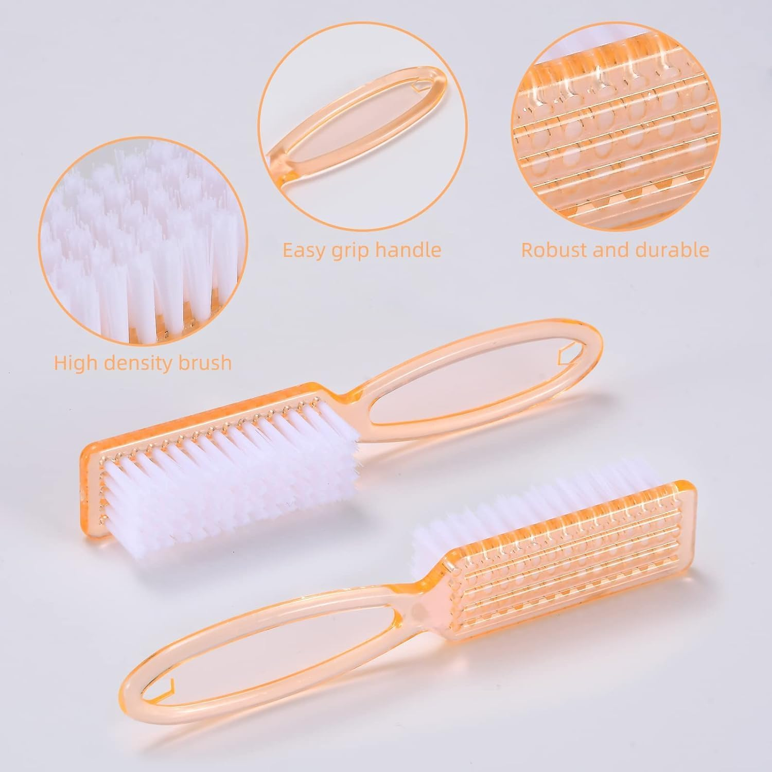 Yebeauty Nail Brush Fingernail Cleaner, 4 Pcs Hand Scrub Cleaning Brush Plastic Hand Finger Toes Scrubbing Brush, Pedicure Nail Scrubber - Clear image number 6