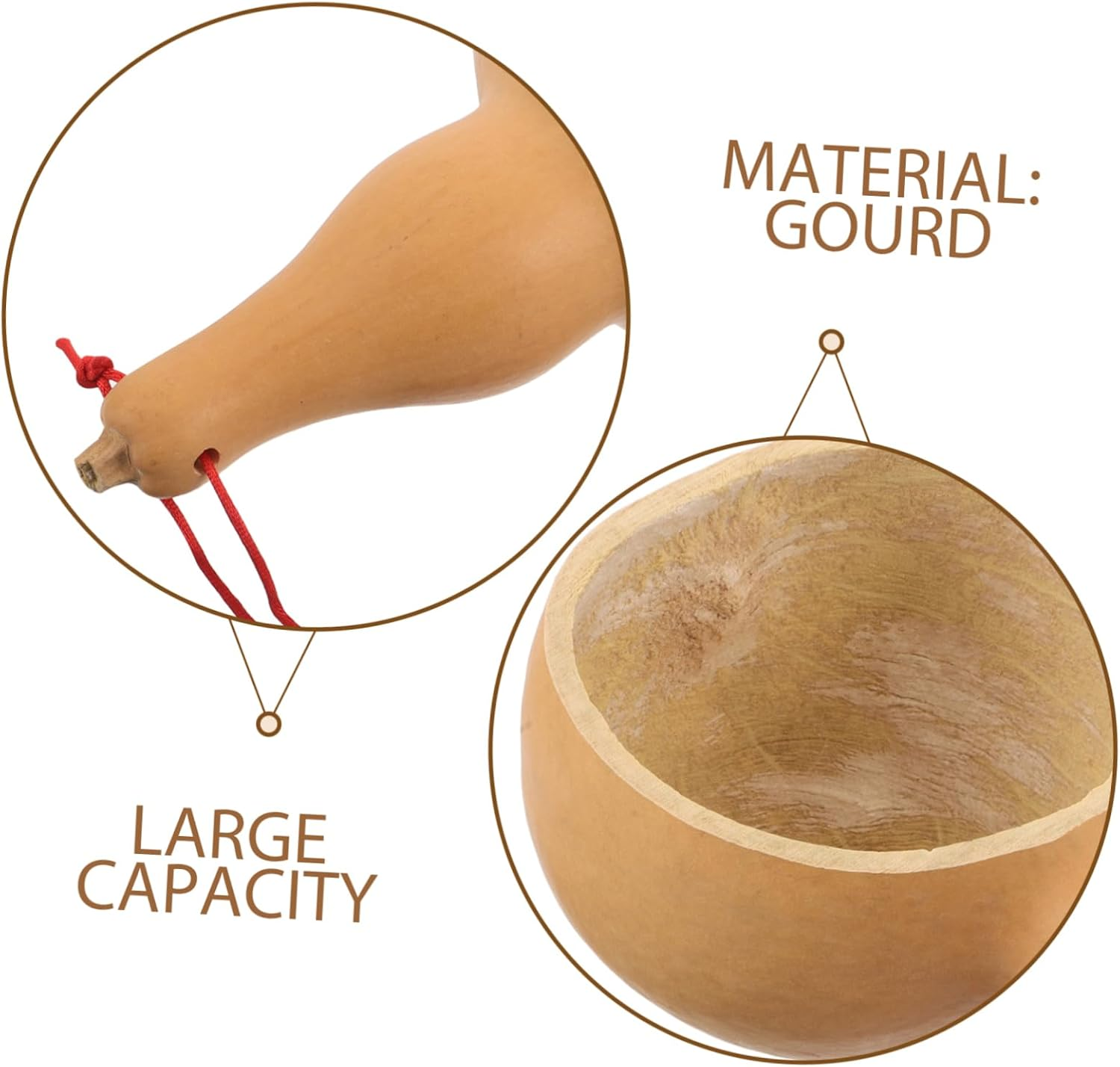 UTHCLO Natural Gourd Water Dipper Ergonomic Handmade Ladle for Bathing Hair Washing Gardening Durable Safe Material Multi Functional Household Scoop image number 1