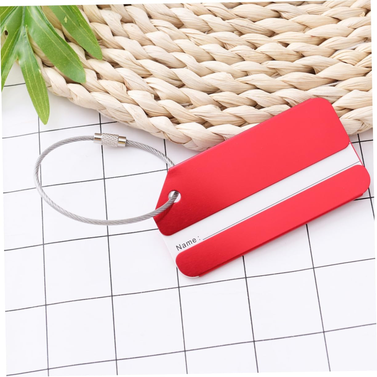 Sosoport 10Pcs Aluminum Luggage Tag for Travel Suitcase Fashion Baggage Tag Handbag Name Function for Suitcase and Travel Bag Identification image number 1