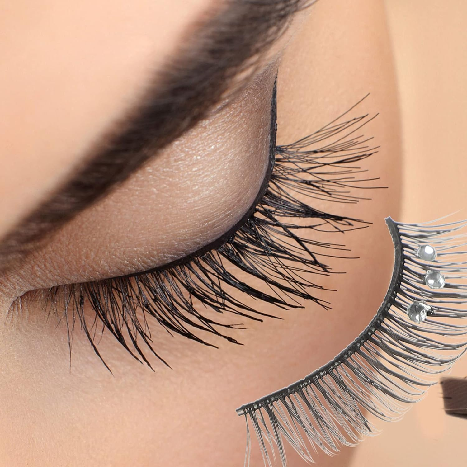 Lurrose Natural False Lashes 5 Pairs False Eyelashes Fluffy Eyelashes with Rhinestones Fake Lashes Natural Look Lashes Pesta&ntilde;as Postizas Naturales image number 4