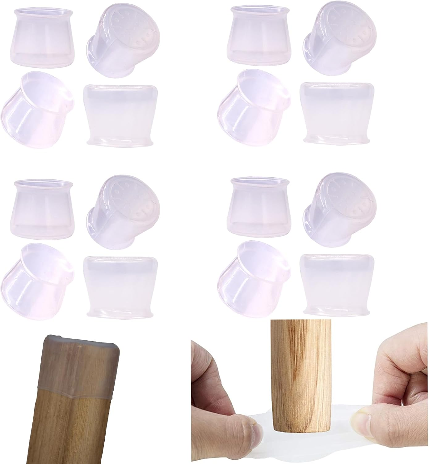 Simpracon round Leg Diameter 1/2&rdquo; Extra Small Chair Leg Floor Protectors Non-Slip Chair Leg Caps Bottom Ultra Small Furniture Feet Covers for Hardwood Floors Prevent Scratches,24 PCS