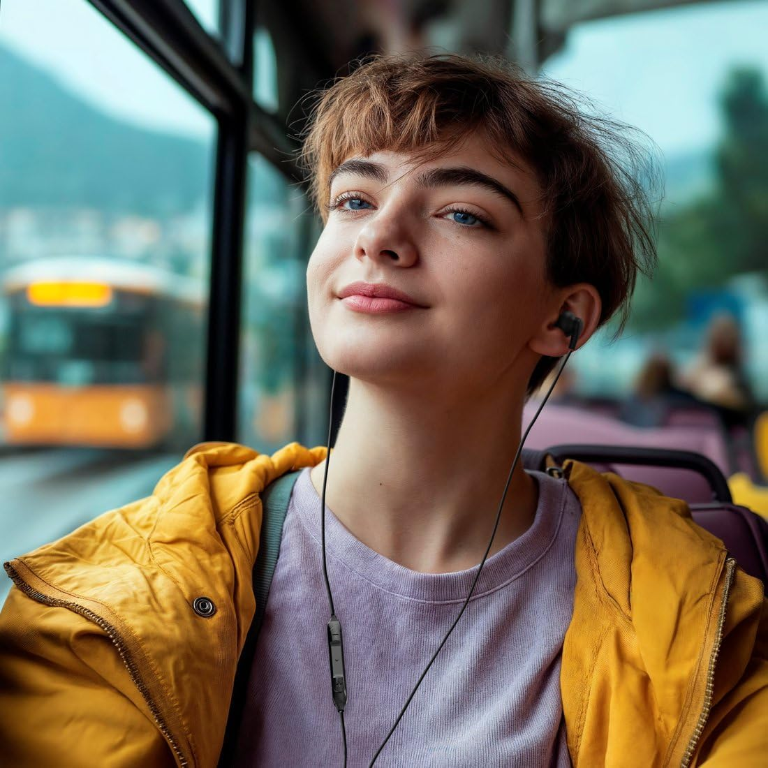 Hama, Curly Headphones, In-Ear, Microphone, Cable Kink Protection, USB-C, Black image number 2